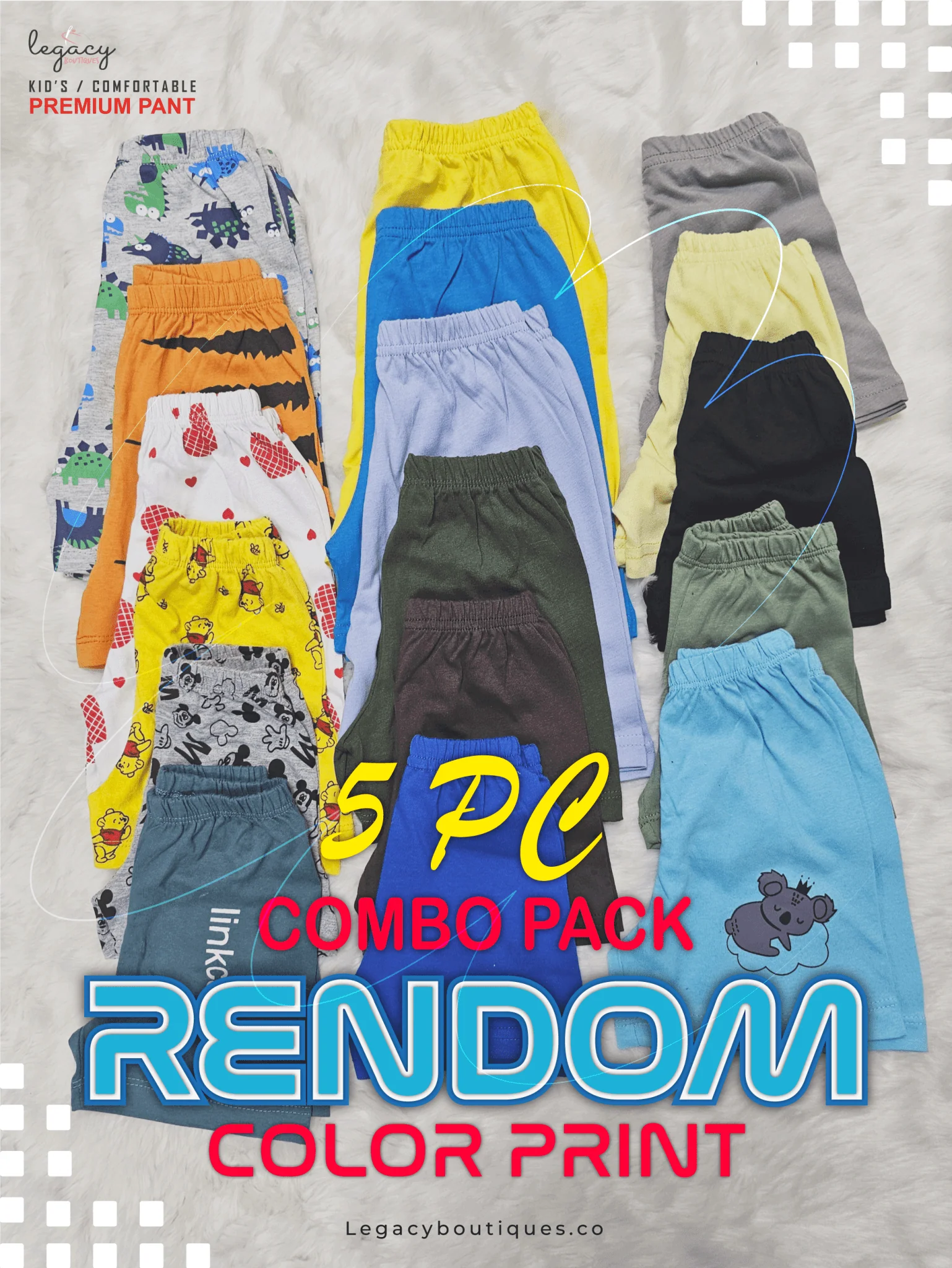 5 Piece Combo Kids Cotton Short Pant