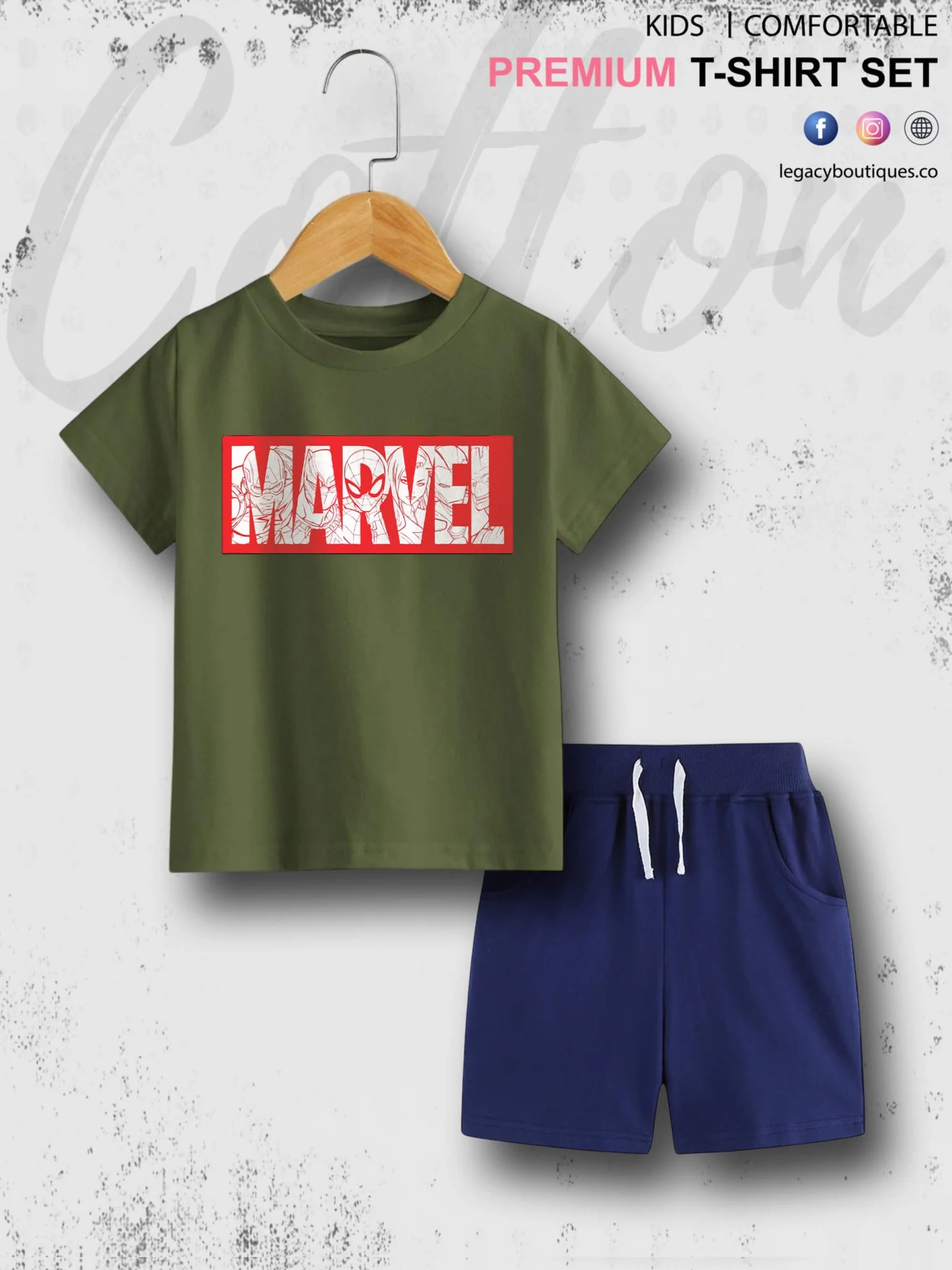 6 Month To 6 Year Babies Marvel Print High Quality T-shirt Set