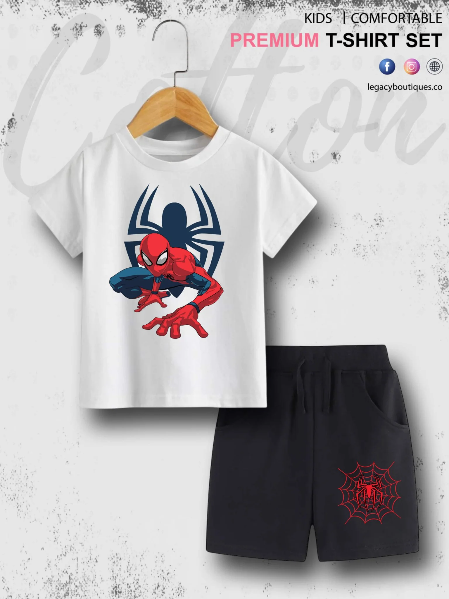 6 Month To 6 Year Babies Marvel Spiderman Print Good Quality T-shirt Set