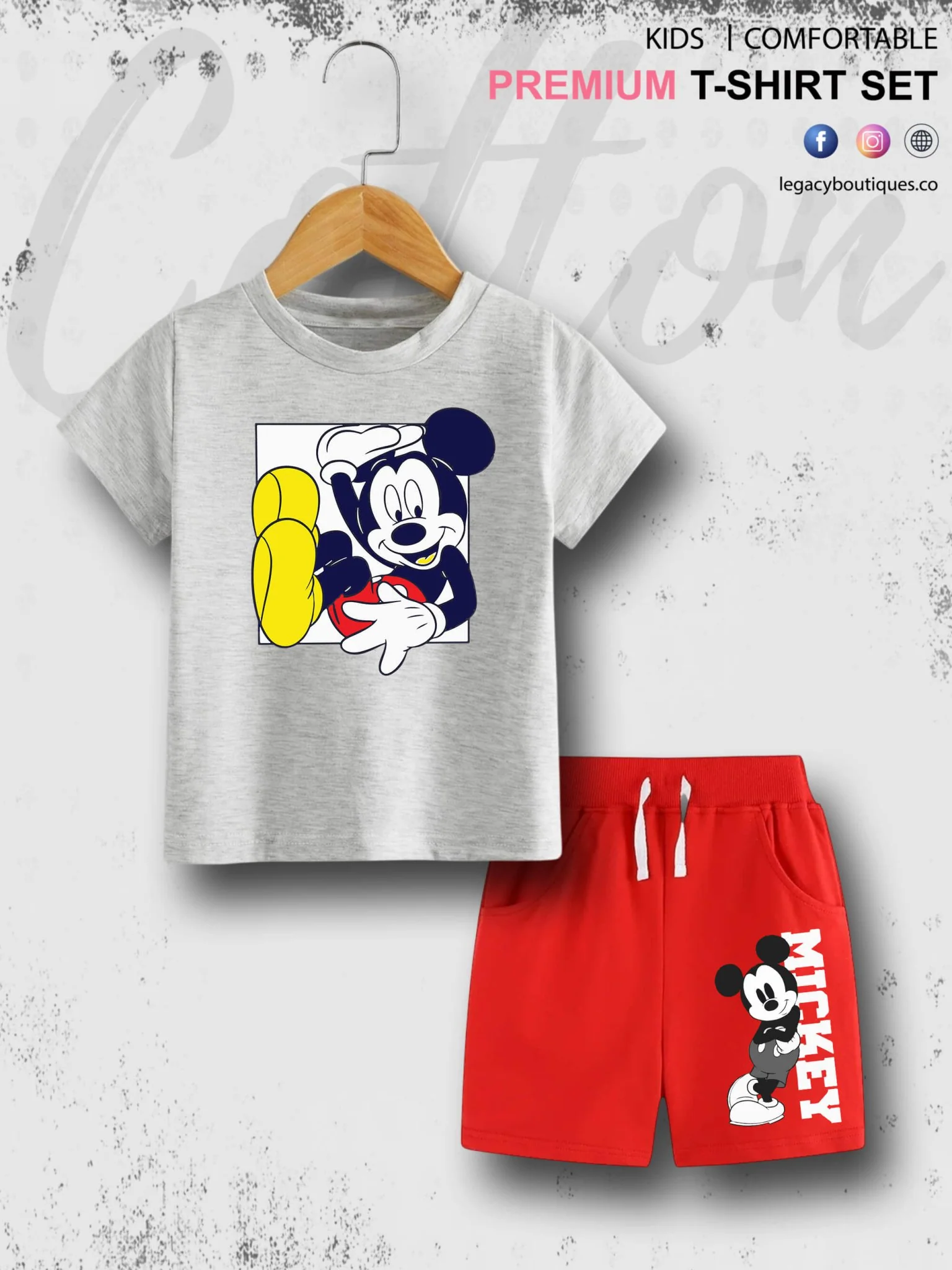 6 Month To 6 Year Babies MICKEY Print Good Quality T-shirt Set