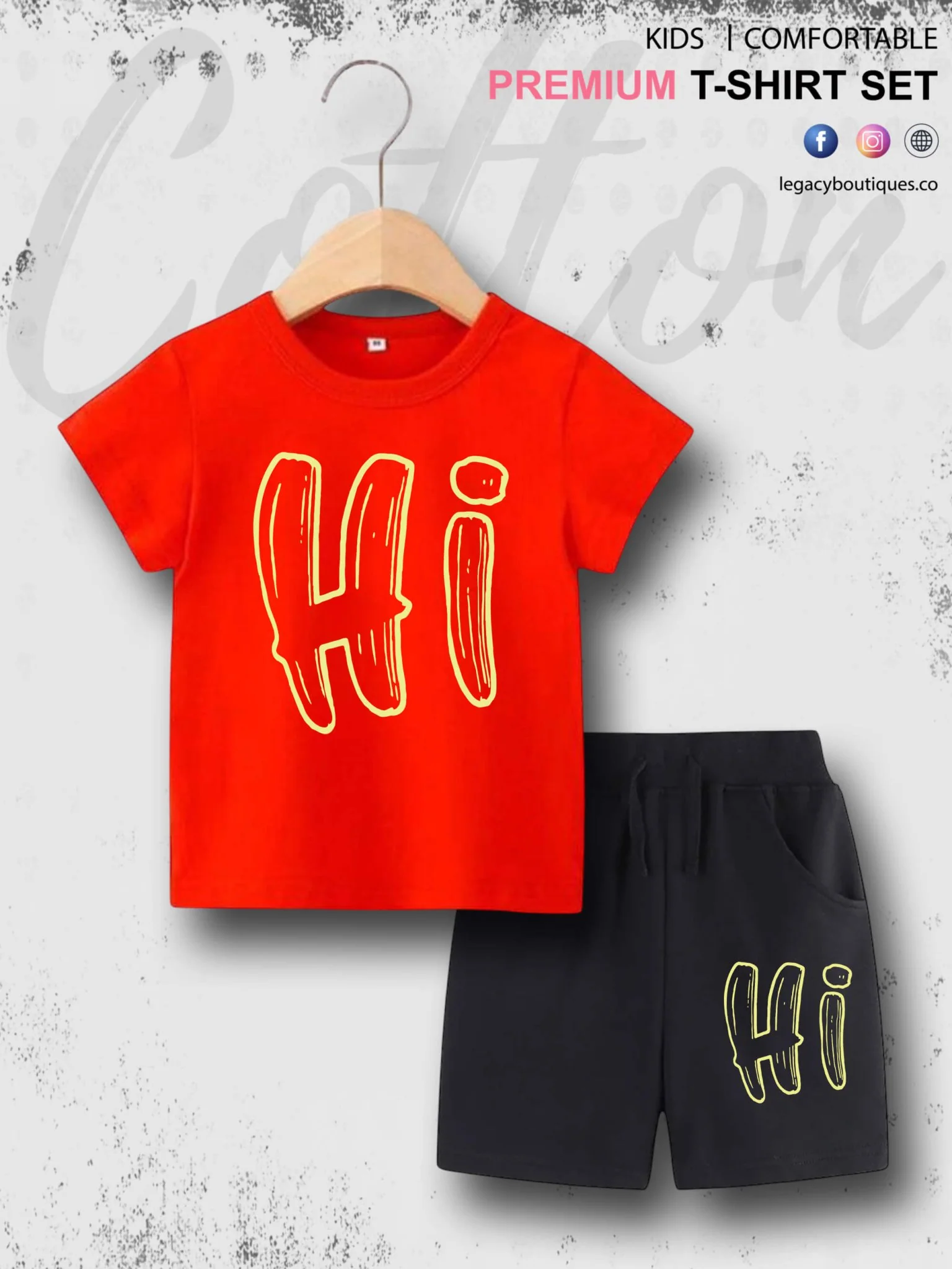 6 Month To 6 Year Kids Hi Print High Quality T-shirt Set - Image 3