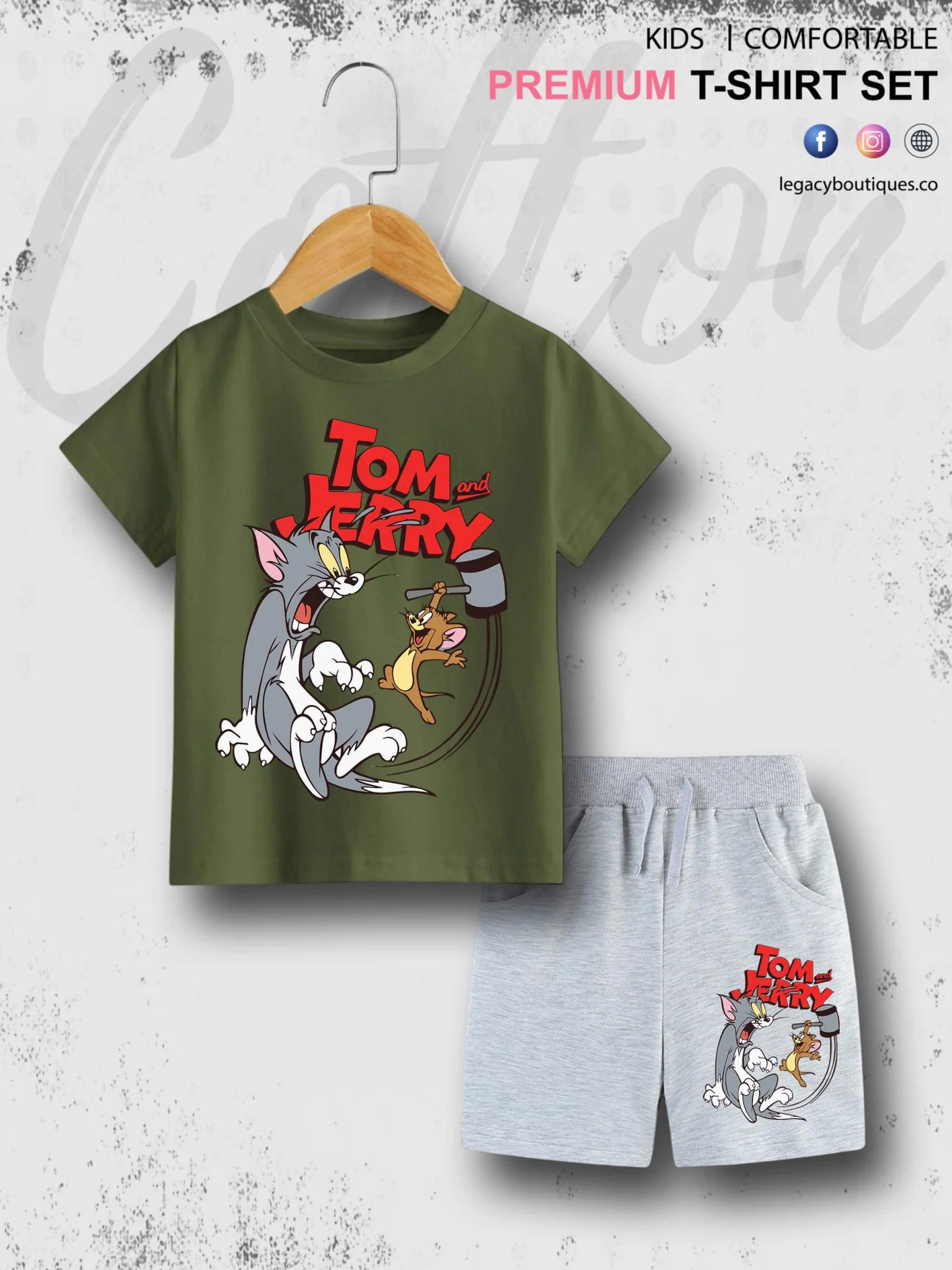 6 Month To 6 Year Kids Tom And Jerry Print Good Quality T-shirt Set