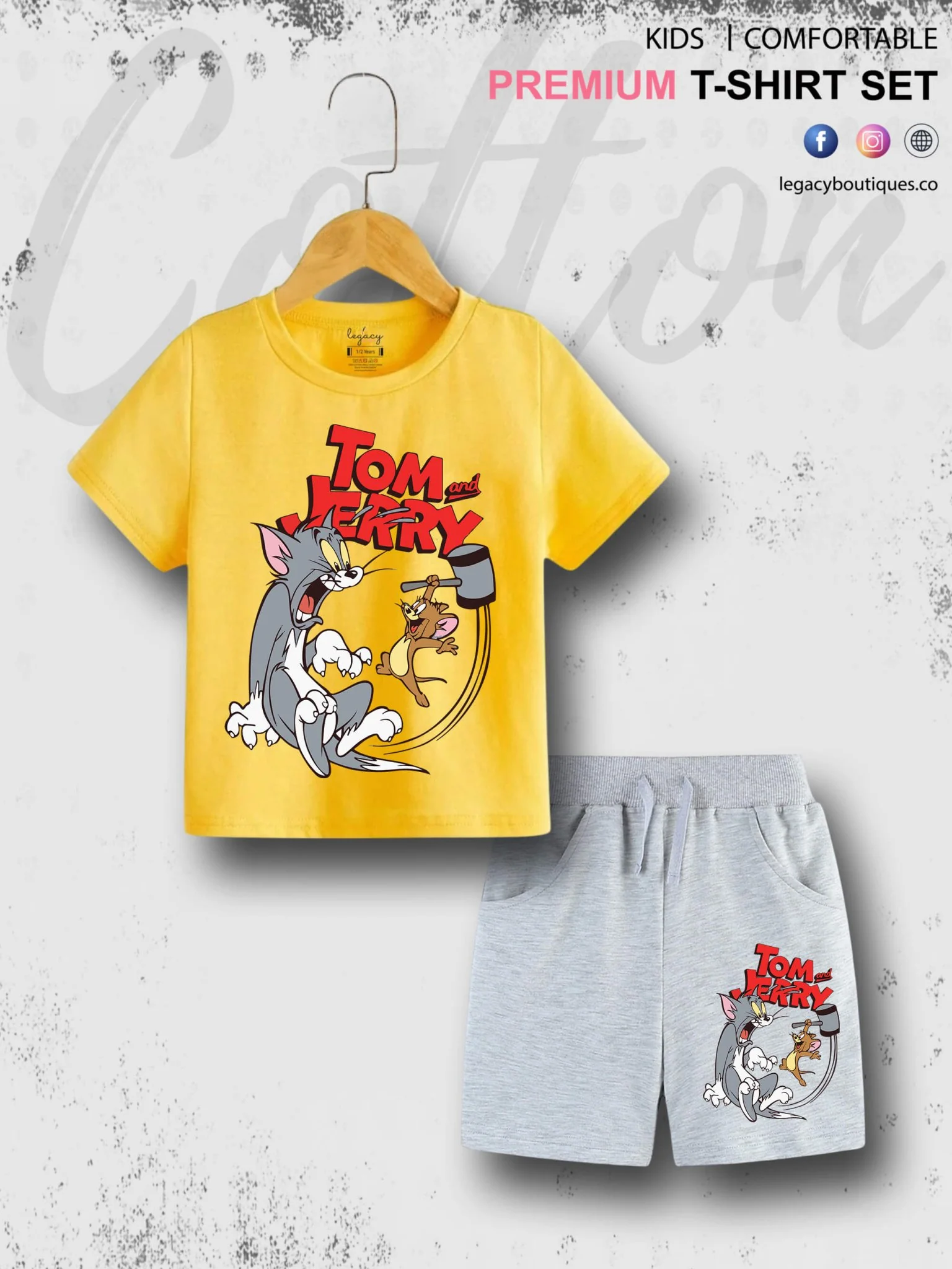 6 Month To 6 Year Kids Tom And Jerry Print Good Quality T-shirt Set - Image 2