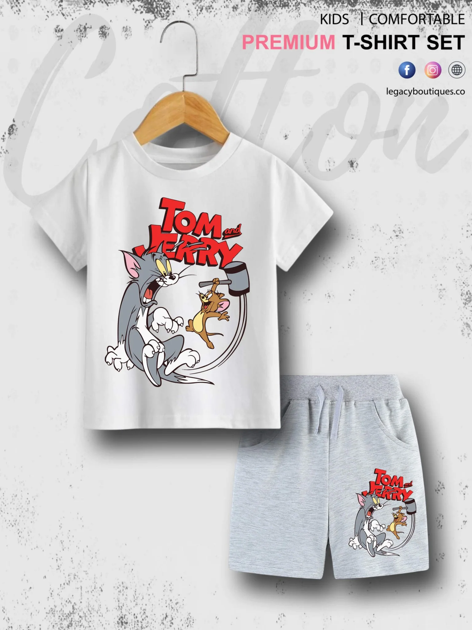 6 Month To 6 Year Kids Tom And Jerry Print Good Quality T-shirt Set - Image 3