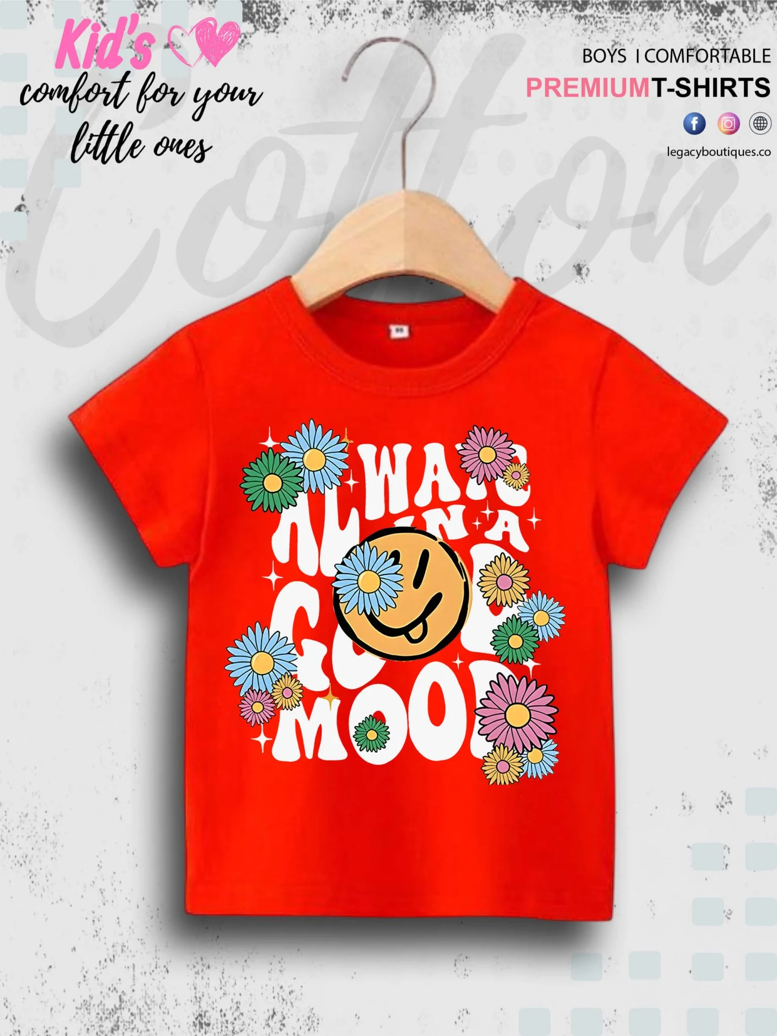 Always In A Good Mood Short Sleeve Girls T-Shirt In Lowest Price Only In Dhaka - Image 4