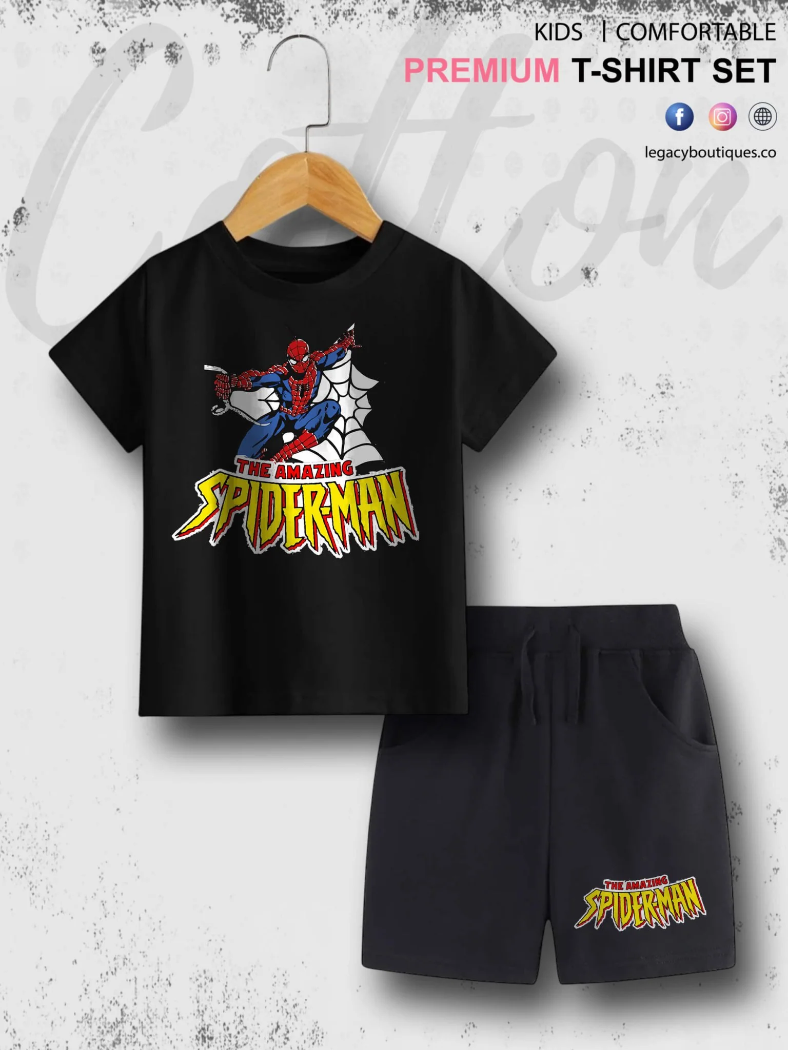 Amazing Spider Babies Casual 6 Month To 6 Year Summer Time Babies T-shirt Set