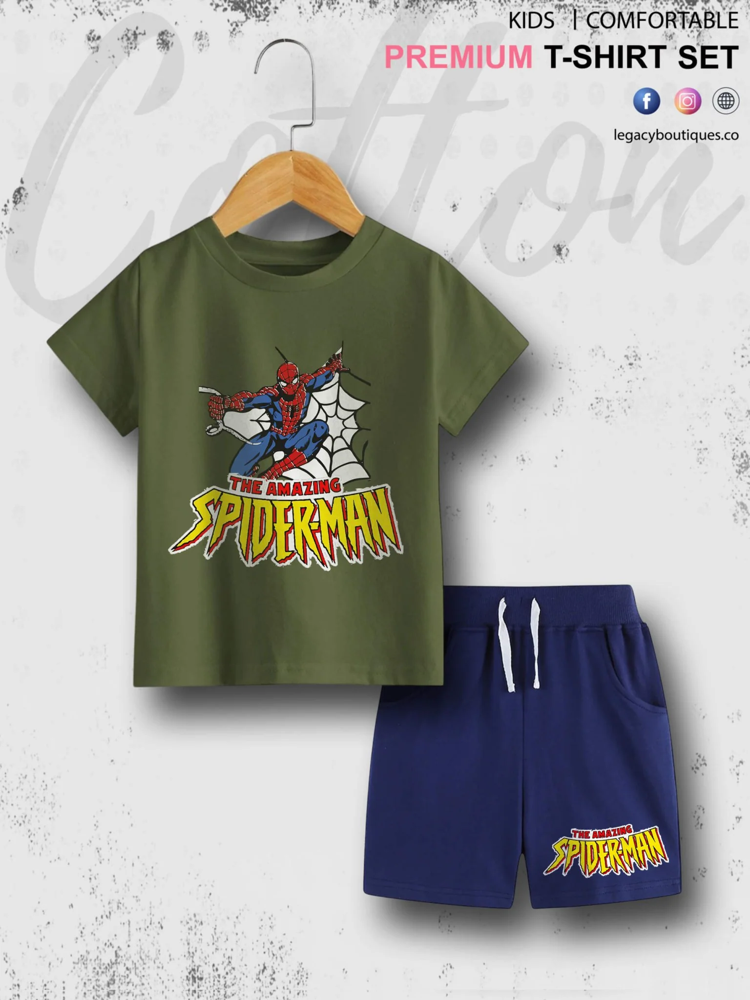 Amazing Spider Babies Casual 6 Month To 6 Year Summer Time Babies T-shirt Set - Image 2