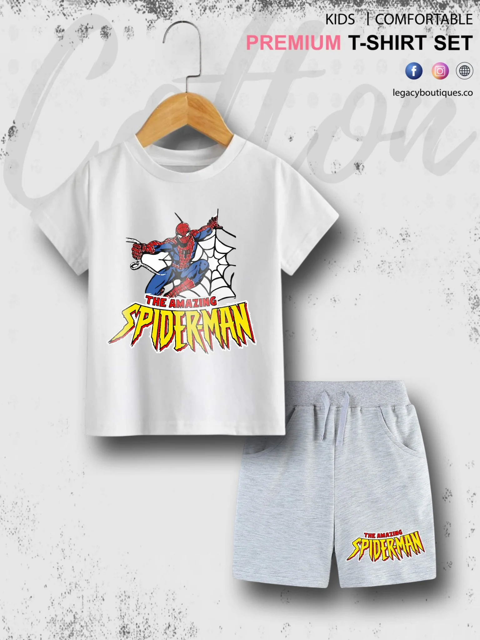 Amazing Spider Babies Casual 6 Month To 6 Year Summer Time Babies T-shirt Set - Image 3