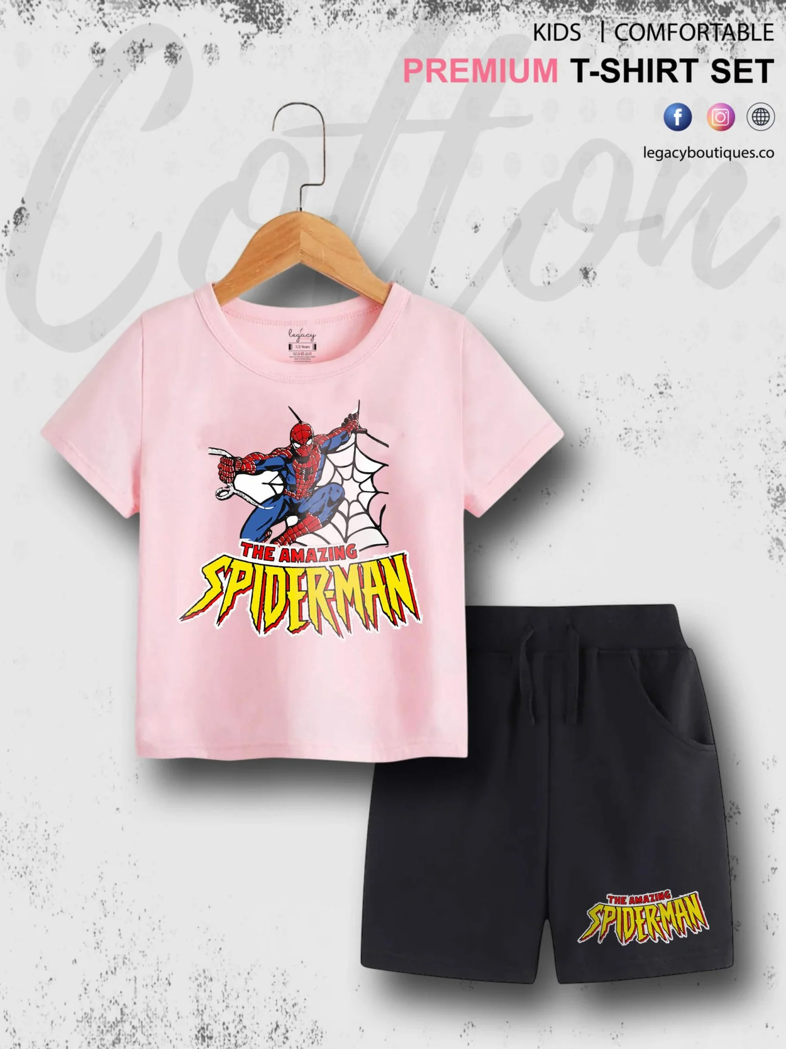 Amazing Spider Babies Casual 6 Month To 6 Year Summer Time Babies T-shirt Set - Image 8