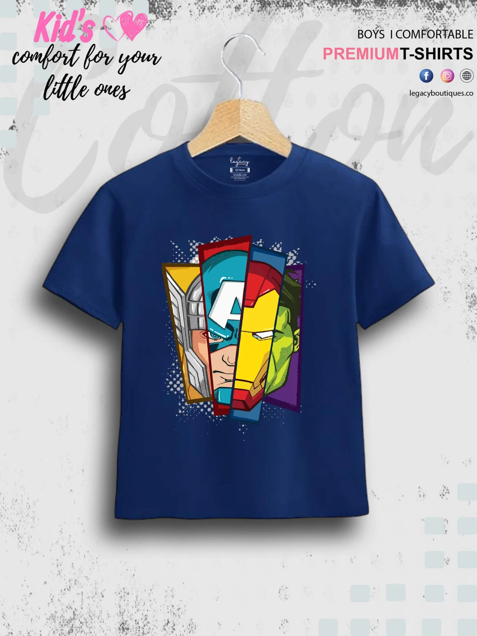 Avengers Faces 1 To 11 Year Kids Boys Casual T-Shirt In Cheapest Price Only In Dhaka - Image 2