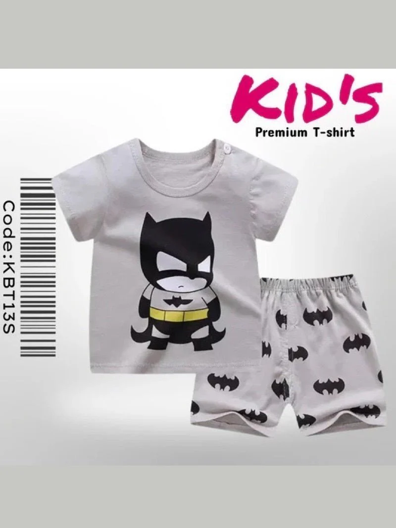 Baby Batman Print Kids Super Comfortable T-shirt Set