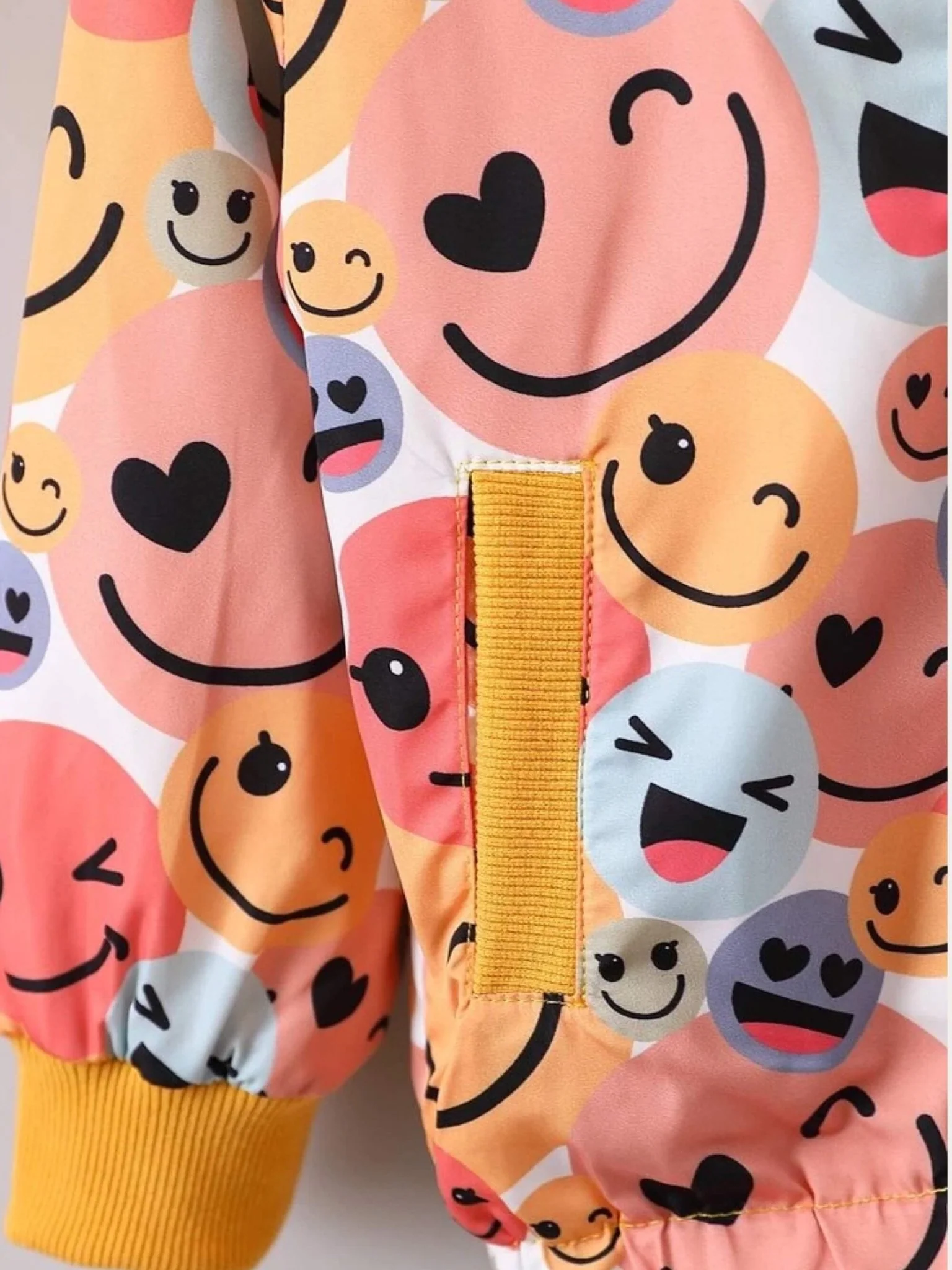 baby hooded zipper jacket Smile Emoji printed - Image 4