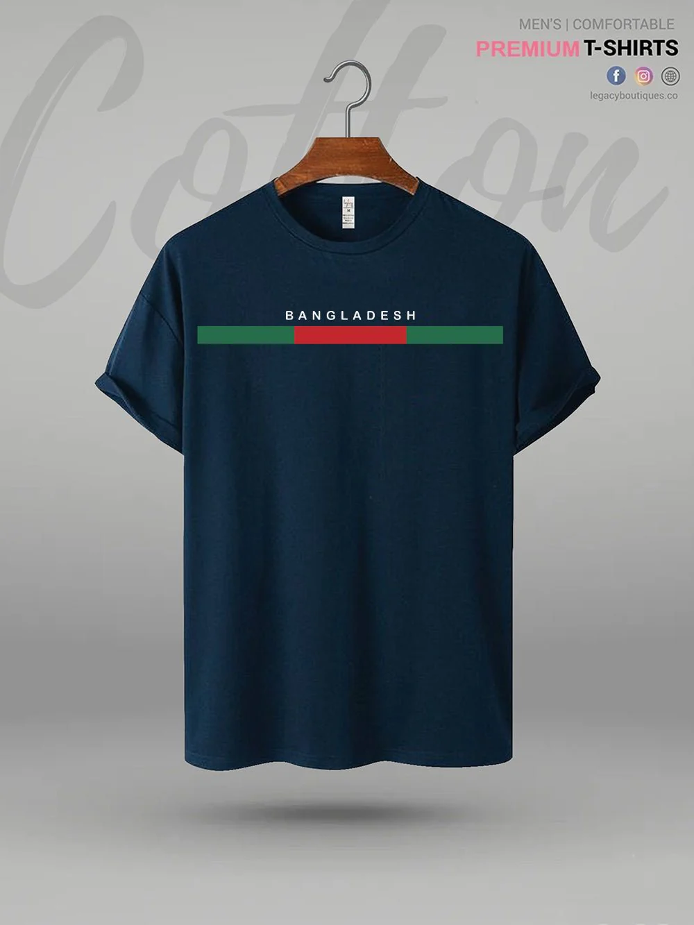 Bangladesh Flag Printed Men's Premium Quality T-Shirt In Lowest Price Only In Dhaka - Image 2