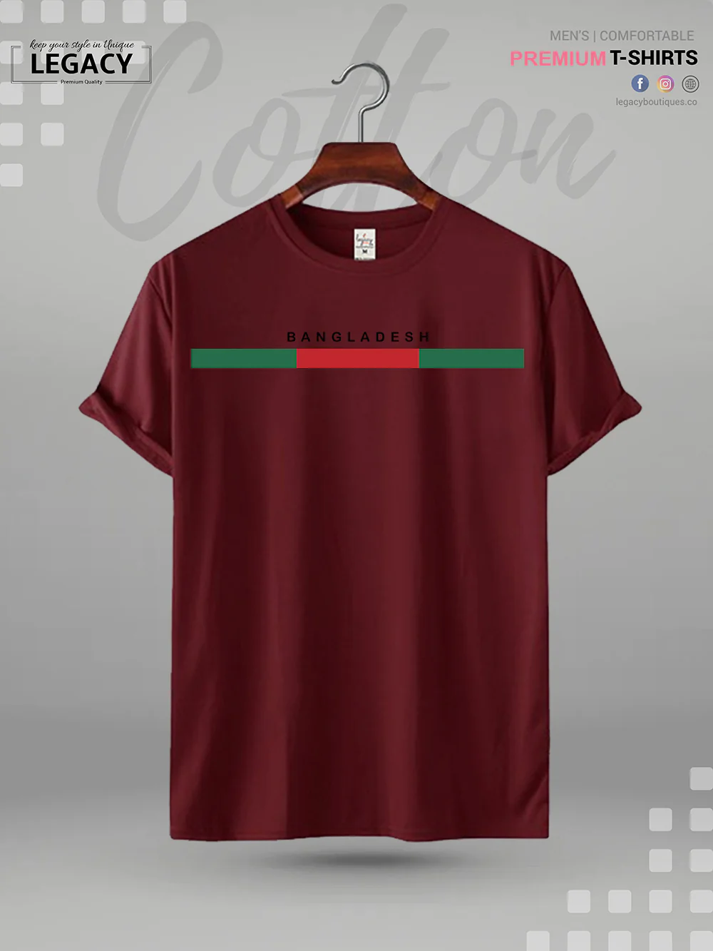 Bangladesh Flag Printed Men's Premium Quality T-Shirt In Lowest Price Only In Dhaka - Image 4
