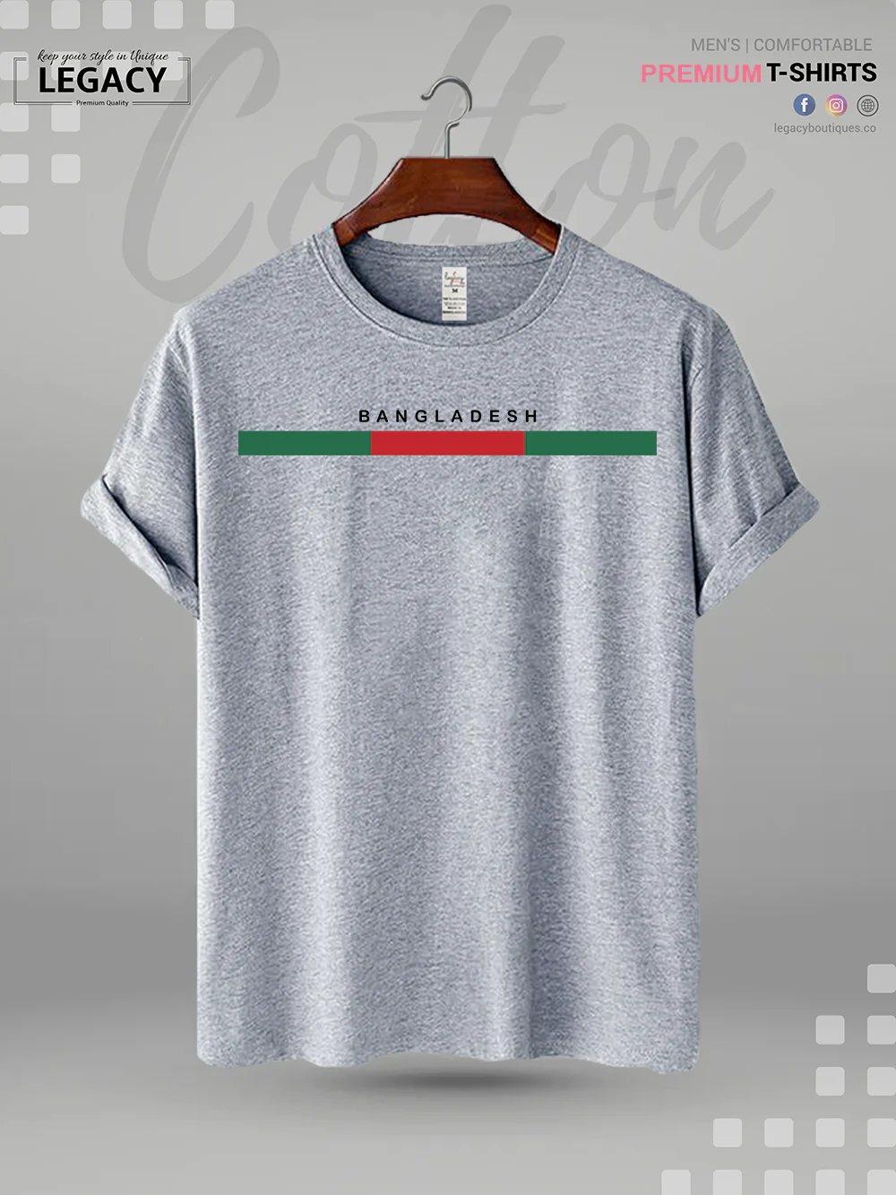 Bangladesh Flag Printed Men's Premium Quality T-Shirt In Lowest Price Only In Dhaka - Image 5
