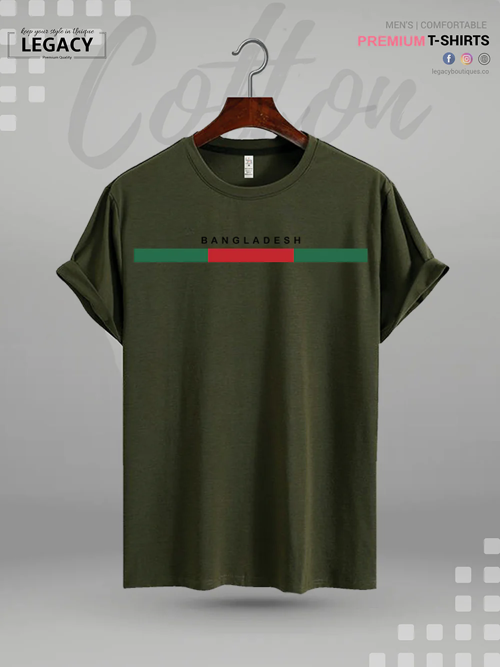 Bangladesh Flag Printed Men's Premium Quality T-Shirt In Lowest Price Only In Dhaka - Image 6