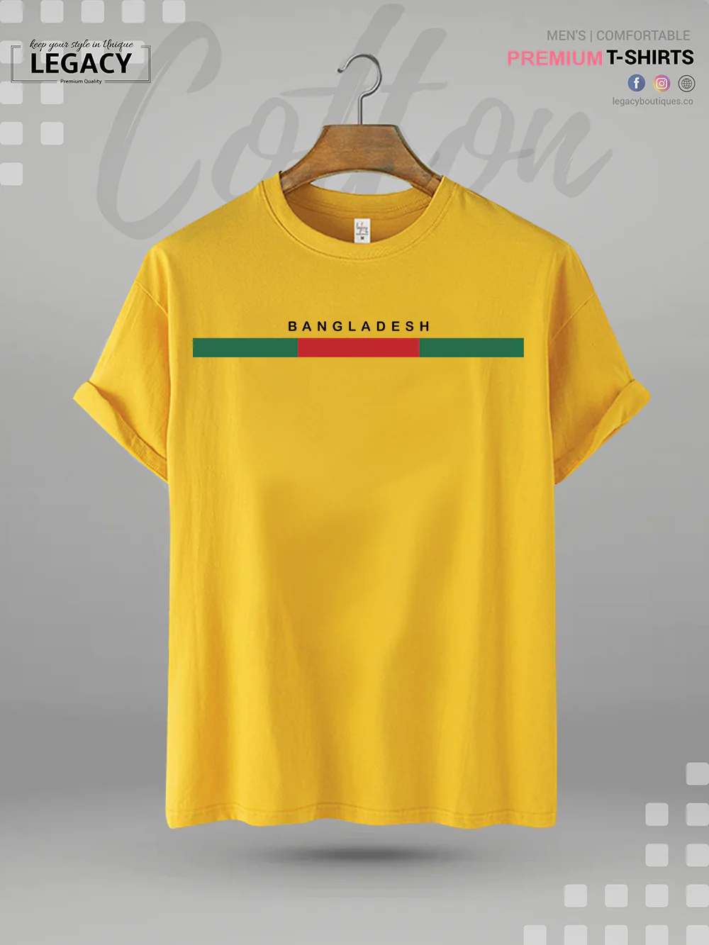 Bangladesh Flag Printed Men's Premium Quality T-Shirt In Lowest Price Only In Dhaka - Image 7