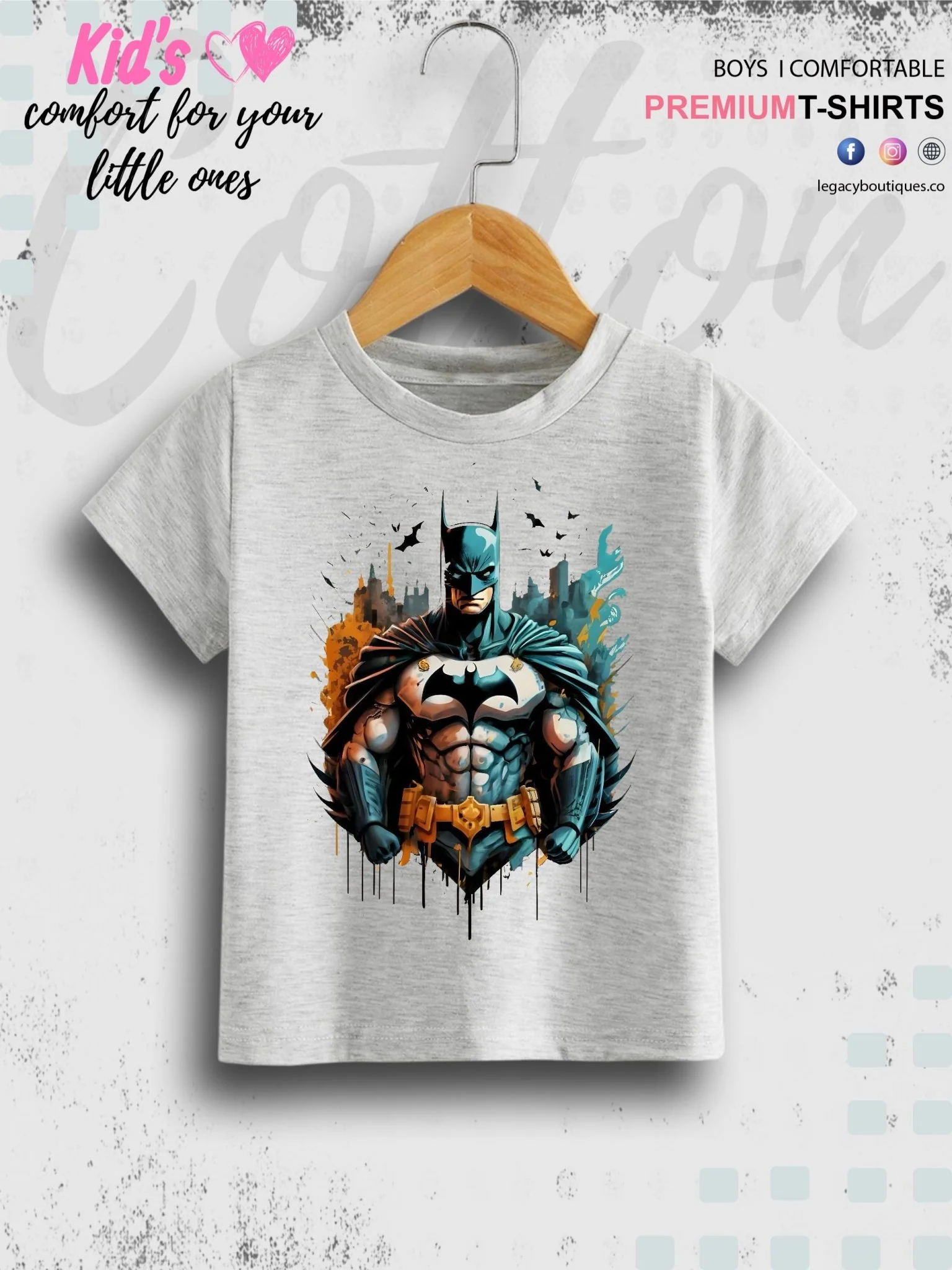 Batman Printed T-shirt with Round Neck and Short Sleeves - Image 2