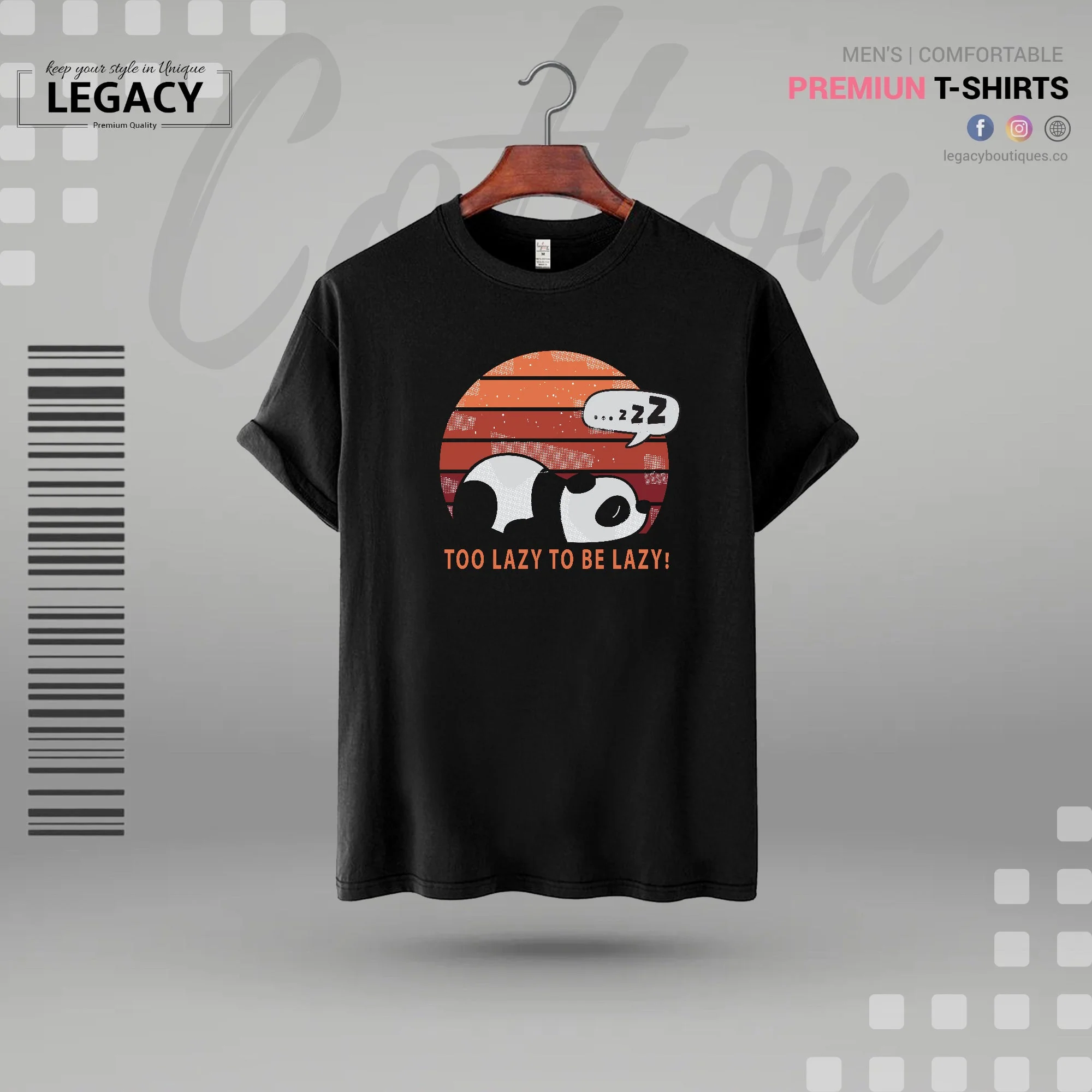 Be Lazy Mens Premium Designer T Shirt