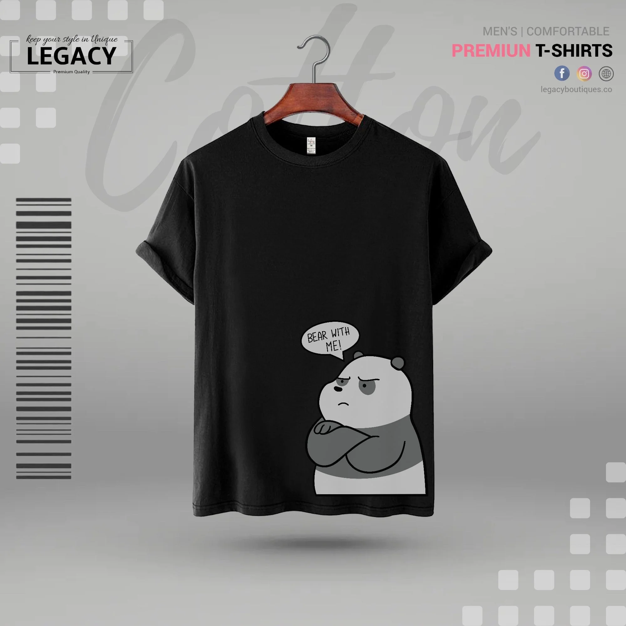 Bear with me printed Mens T-Shirt
