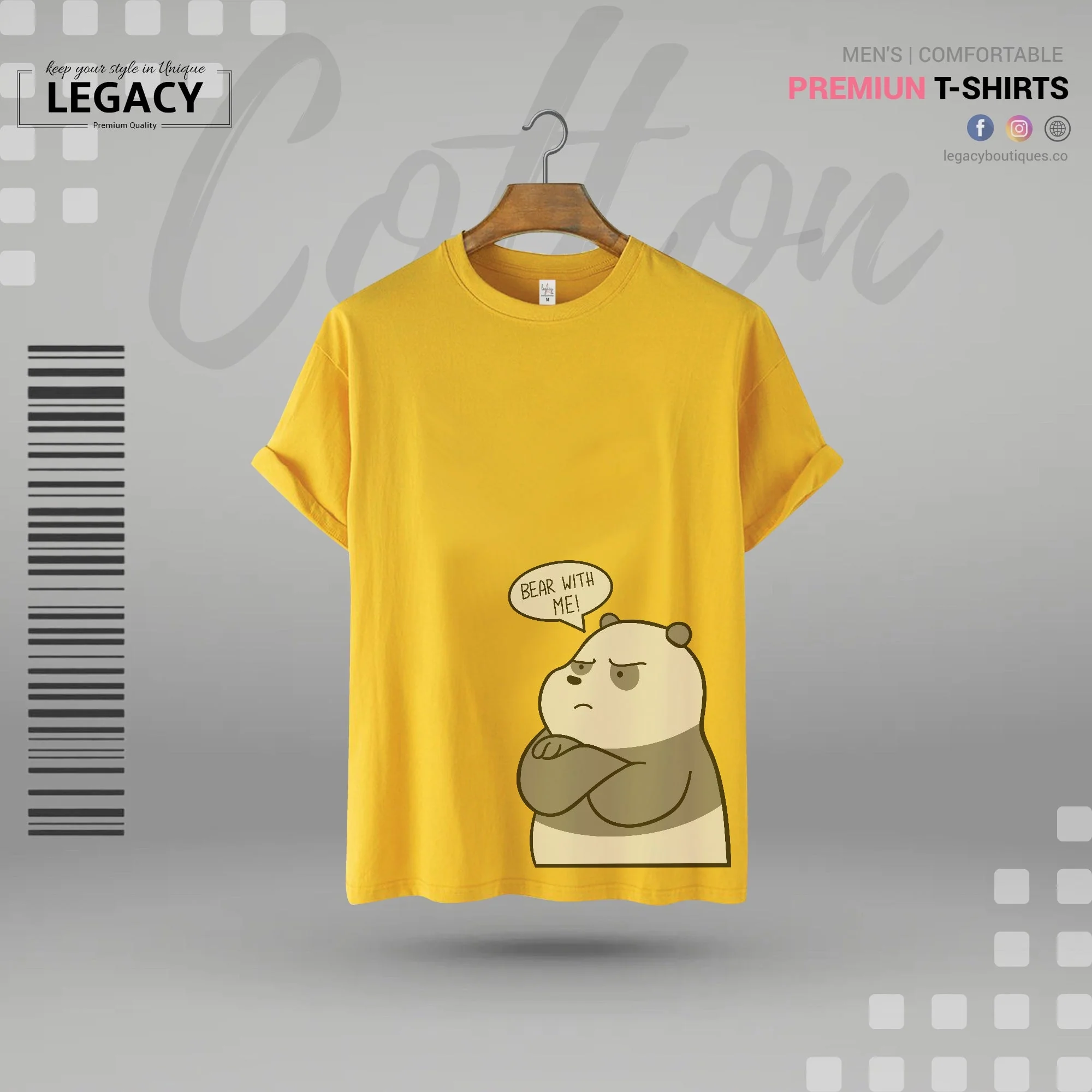 Bear with me printed Mens T-Shirt - Image 4
