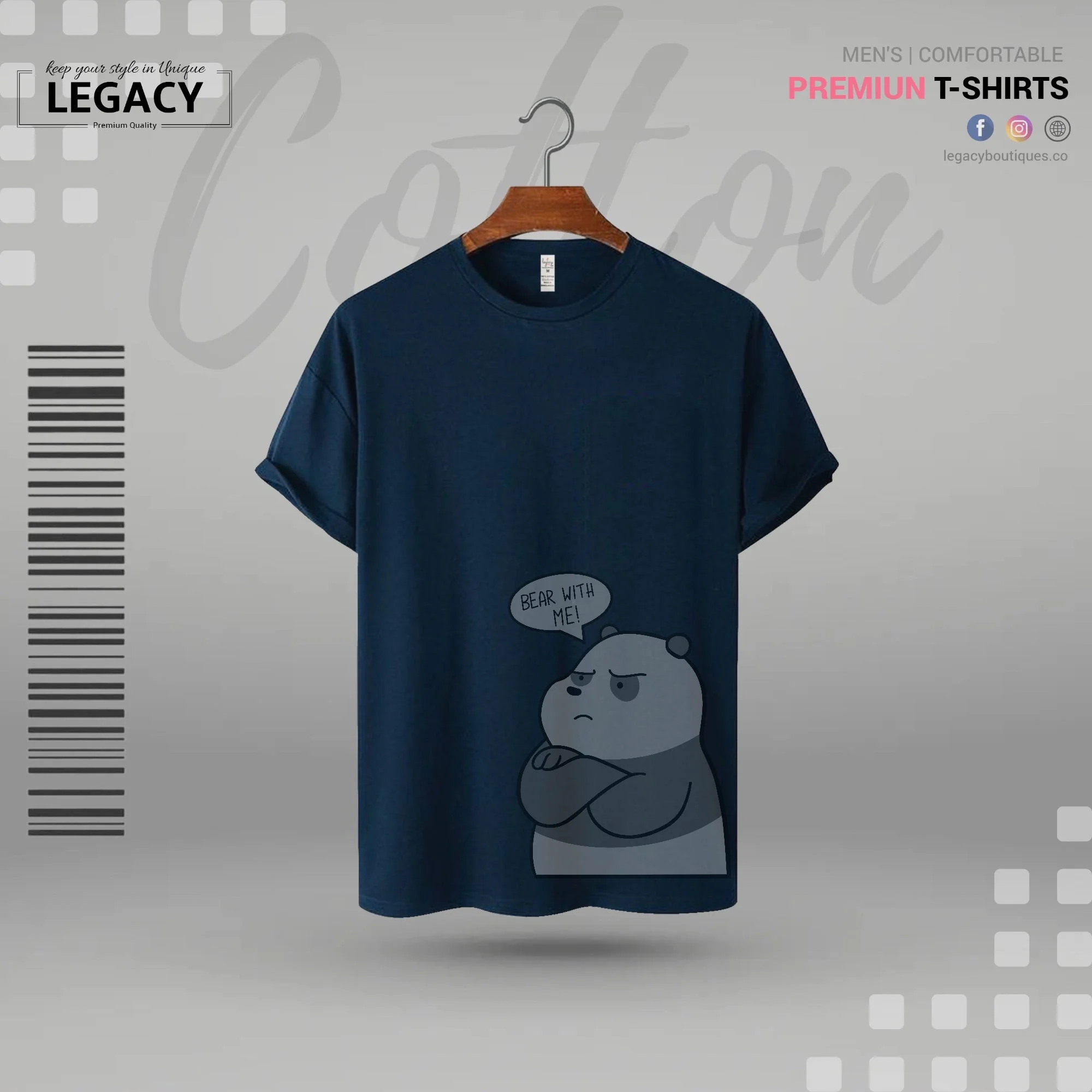 Bear with me printed Mens T-Shirt - Image 5