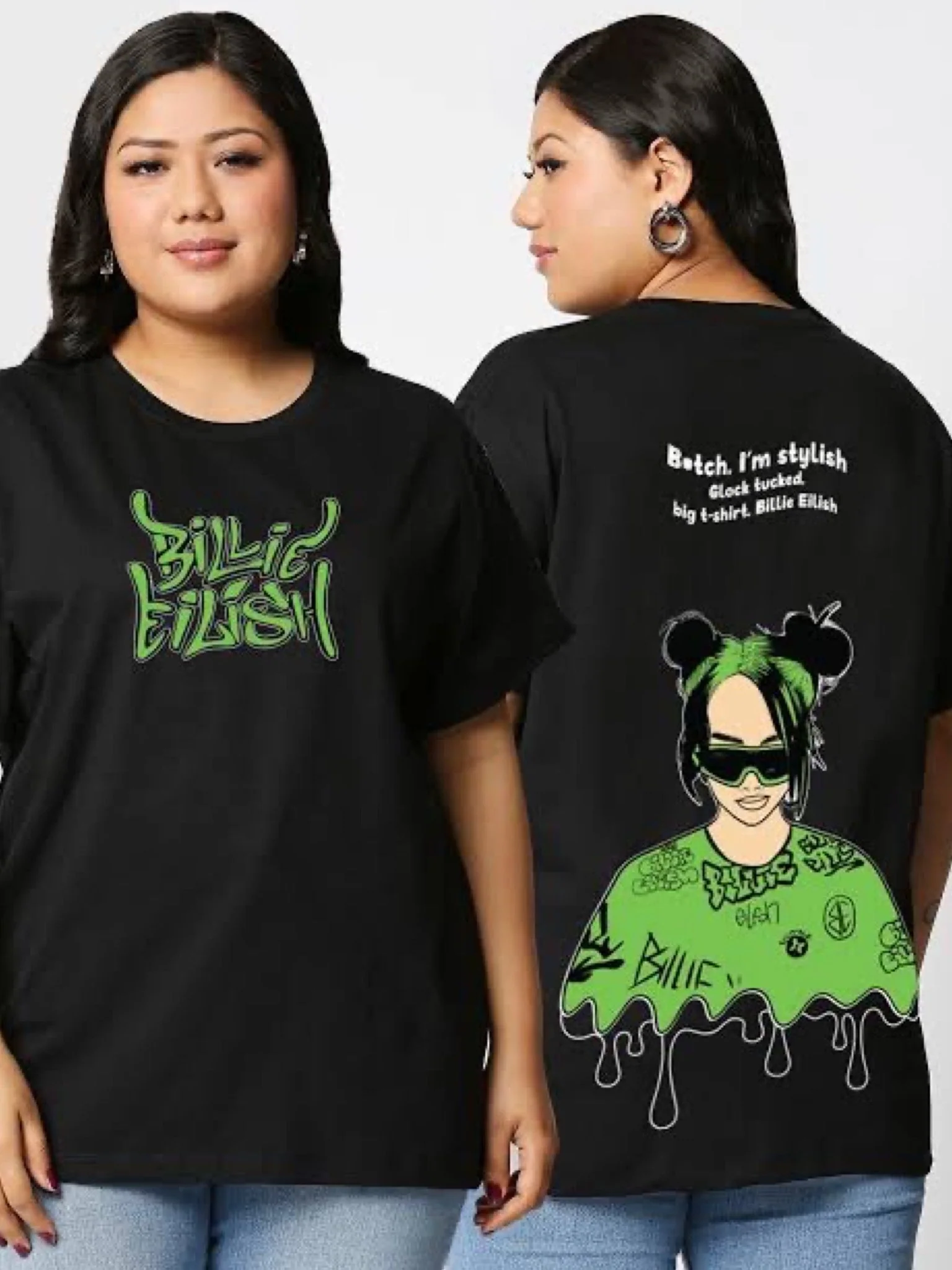 Billie Eilish I'm Stylish Graphic Printed Drop Shoulder T-shirt Legacy Boutiques Dhaka - Image 3