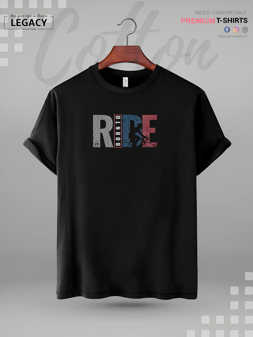 Born To Ride Print XXL Mens Tshirt In Lowest Price Only In BD