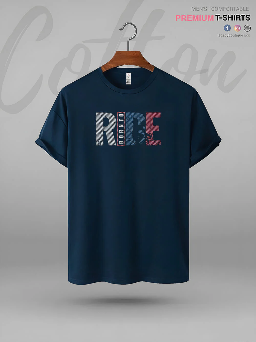 Born To Ride Print XXL Mens Tshirt In Lowest Price Only In BD - Image 2