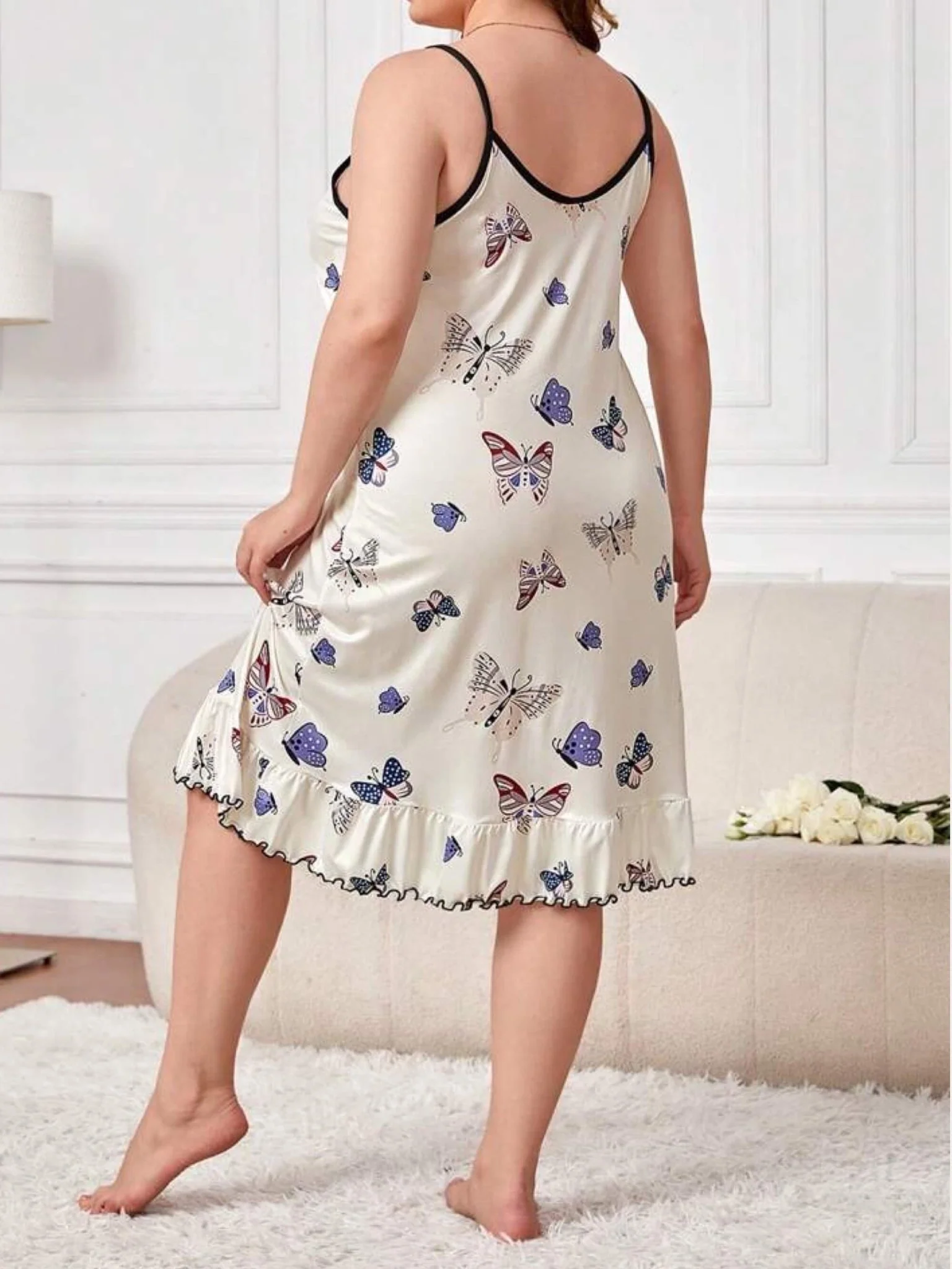 Butterfly Print Sexy Nighty Dress - Image 2