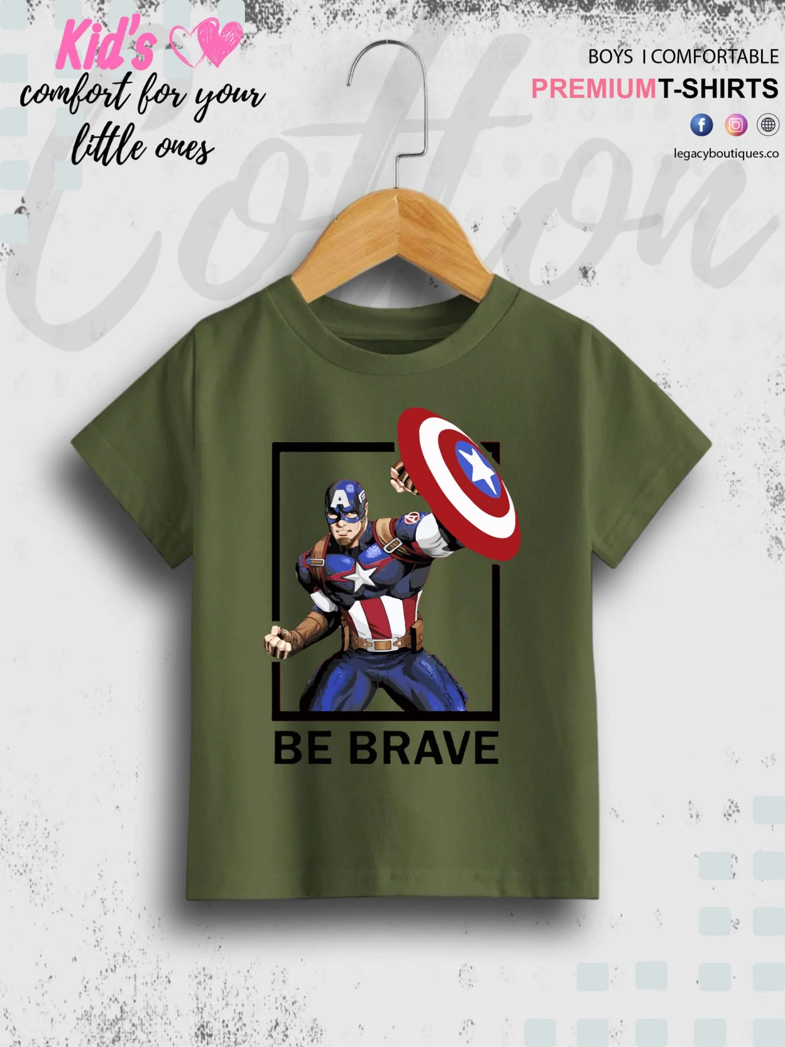 Captain America Be Brave 1 To 11 Year Kids Boys T-Shirt In Lowest Price Only In BD - Image 3
