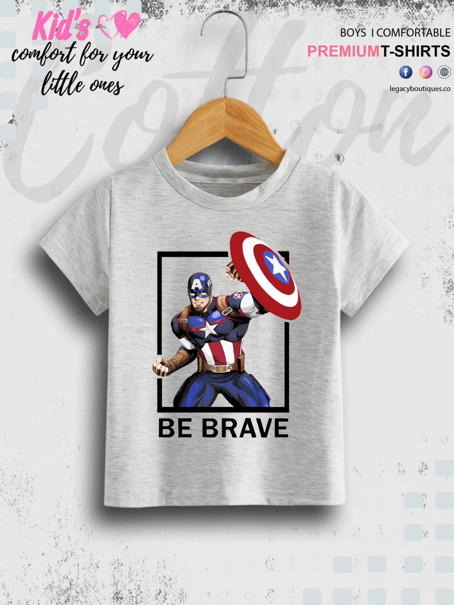 Captain America Be Brave 1 To 11 Year Kids Boys T-Shirt In Lowest Price Only In BD - Image 5