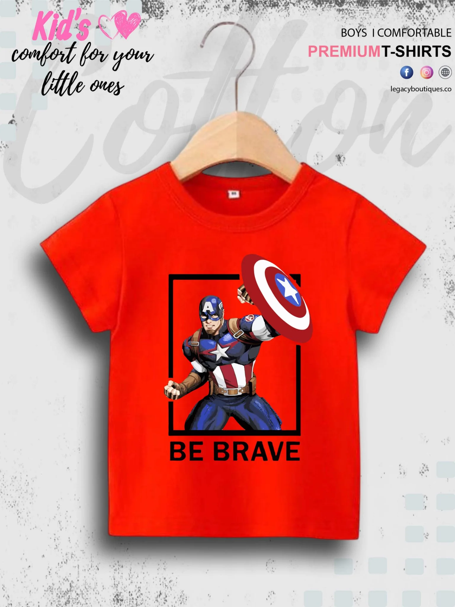 Captain America Be Brave 1 To 11 Year Kids Boys T-Shirt In Lowest Price Only In BD - Image 6