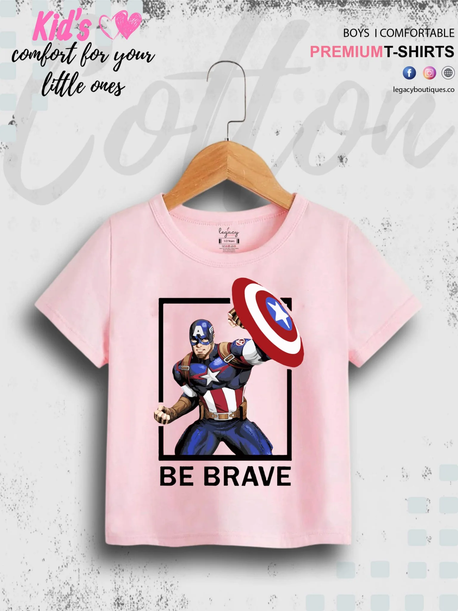 Captain America Be Brave 1 To 11 Year Kids Boys T-Shirt In Lowest Price Only In BD - Image 7