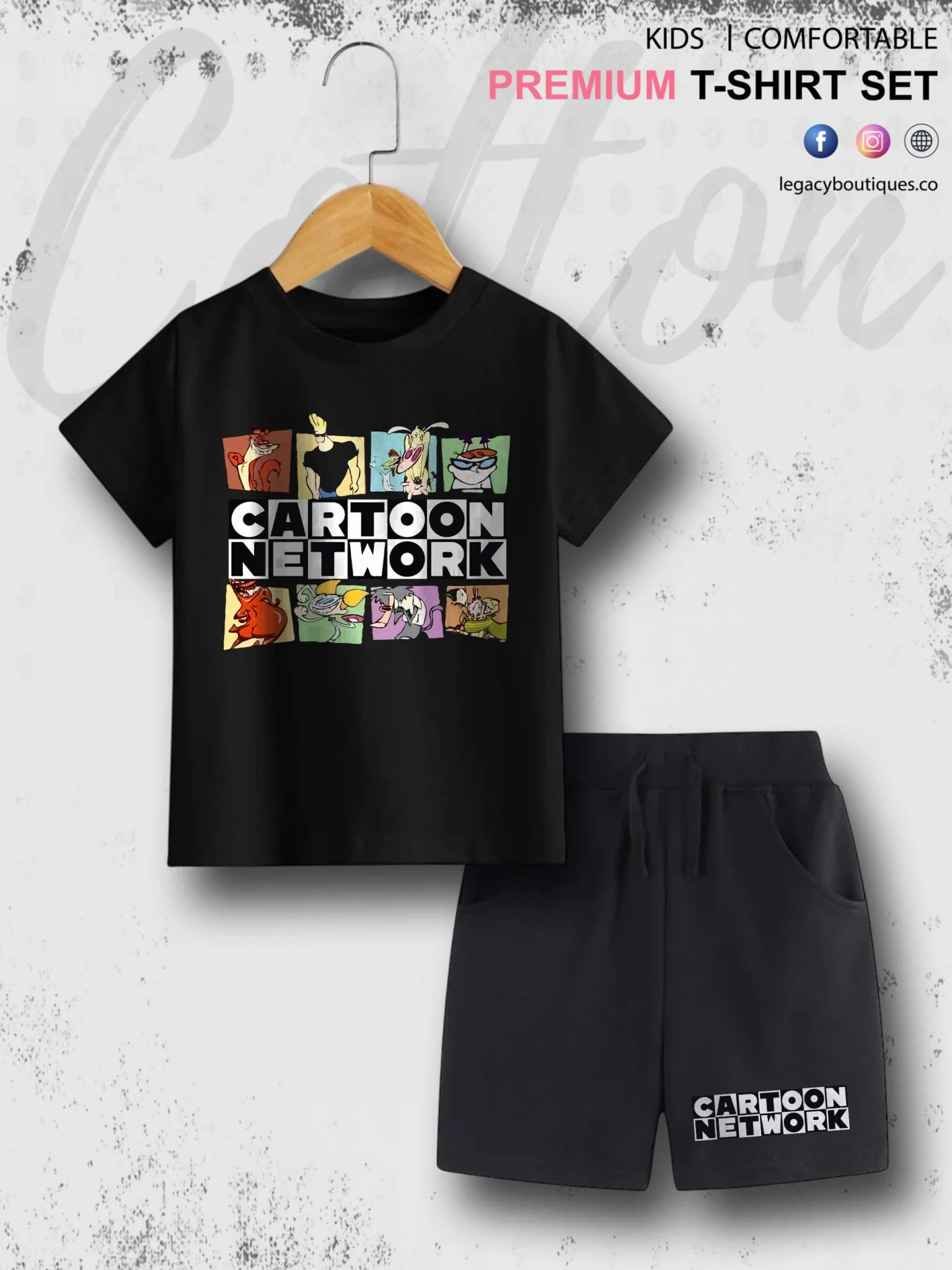 Cartoon Network Printed 6 Month To 6 Year Kids High Quality T-shirt Set
