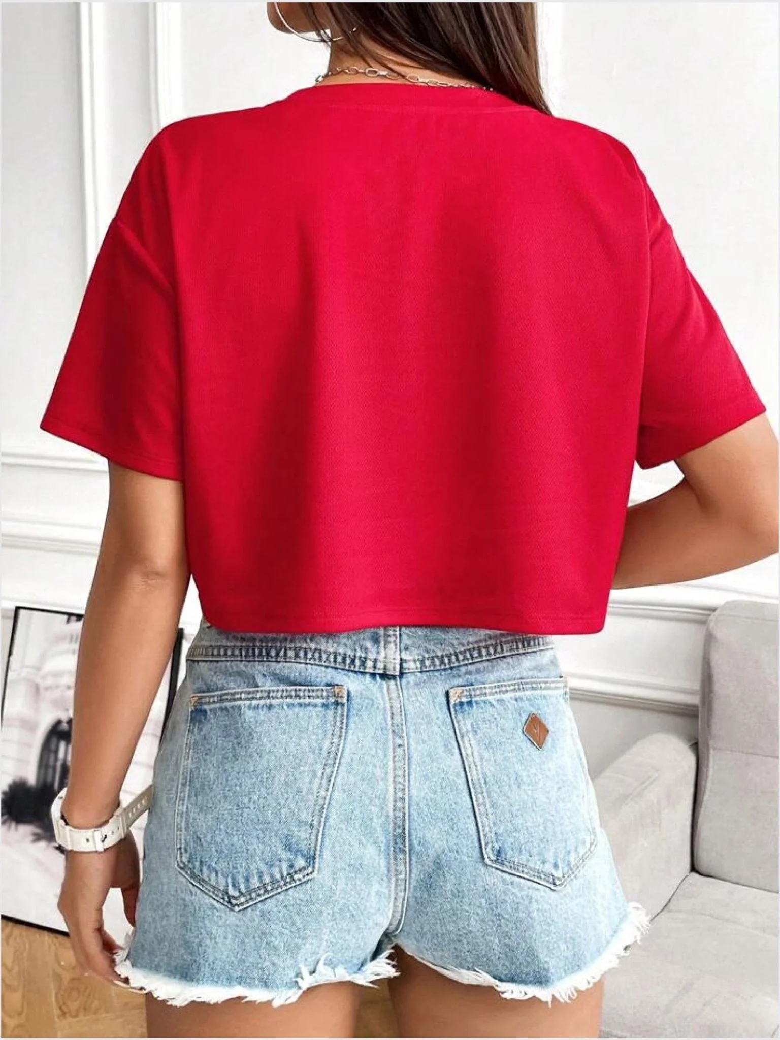 Casual crop top Thank You printed - Image 2