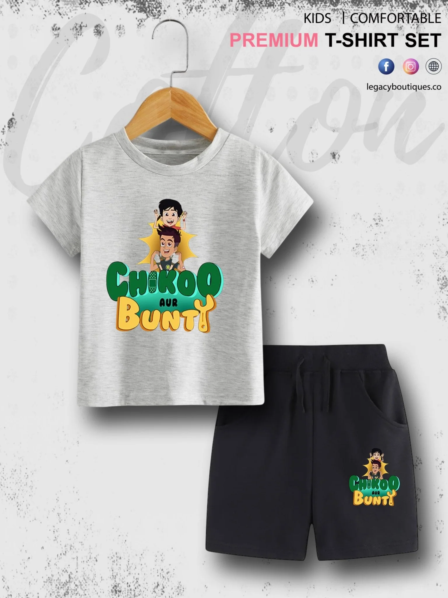 Chikoo Aur Bunty Printed 6 Month To 6 Year Kids T-shirt Set - Image 2