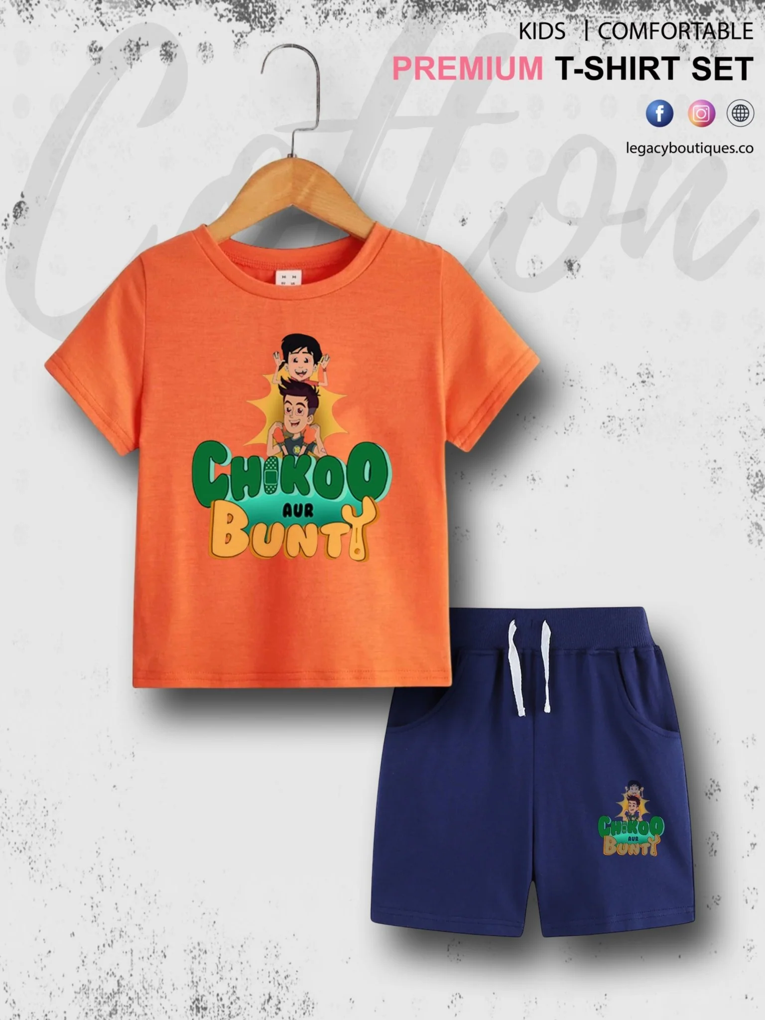 Chikoo Aur Bunty Printed 6 Month To 6 Year Kids T-shirt Set - Image 3
