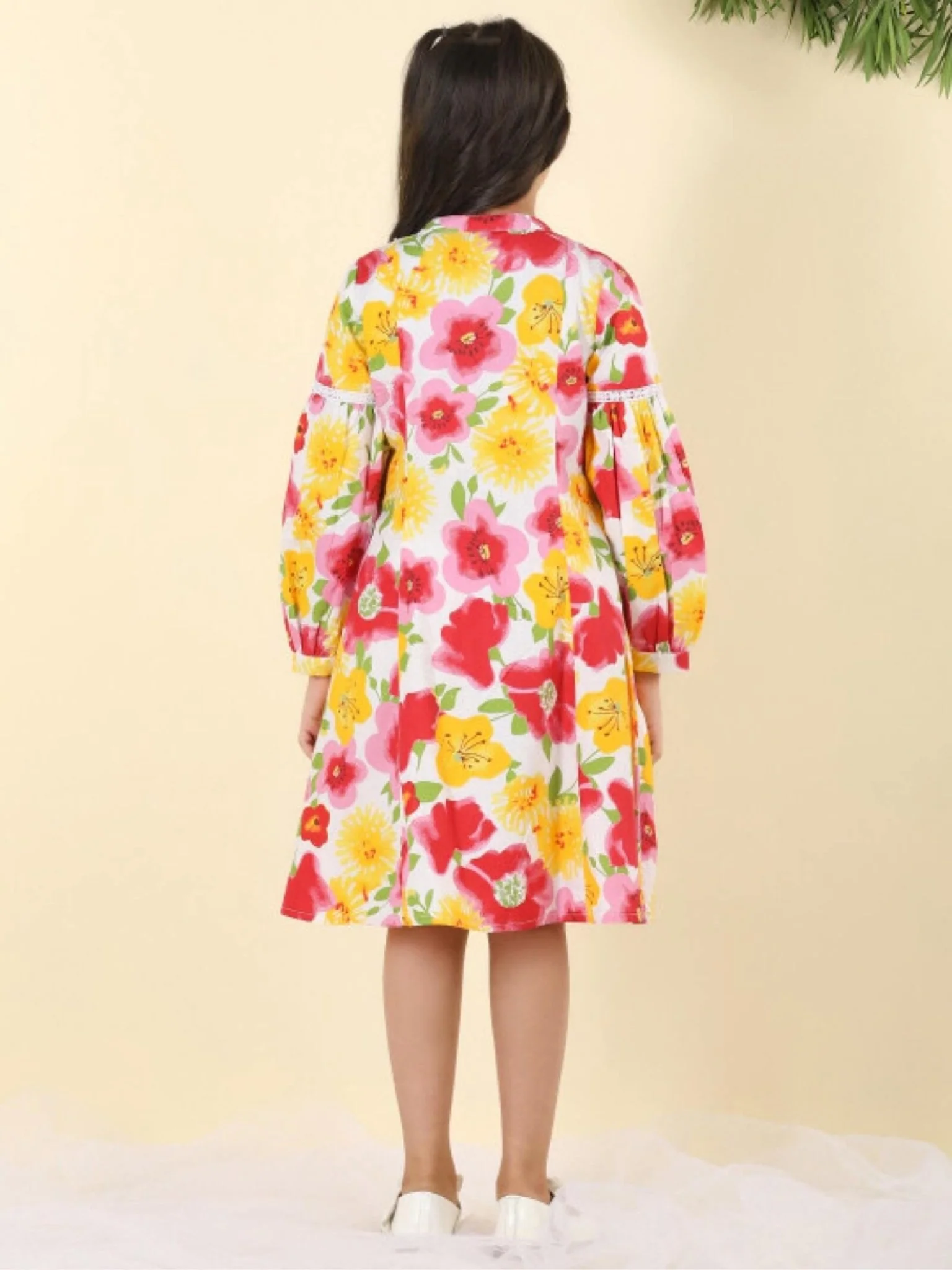 Chromatic Cloud Abstract Print Kaftan Tunic - Girls Pastel Polka Dot Dress - Image 3