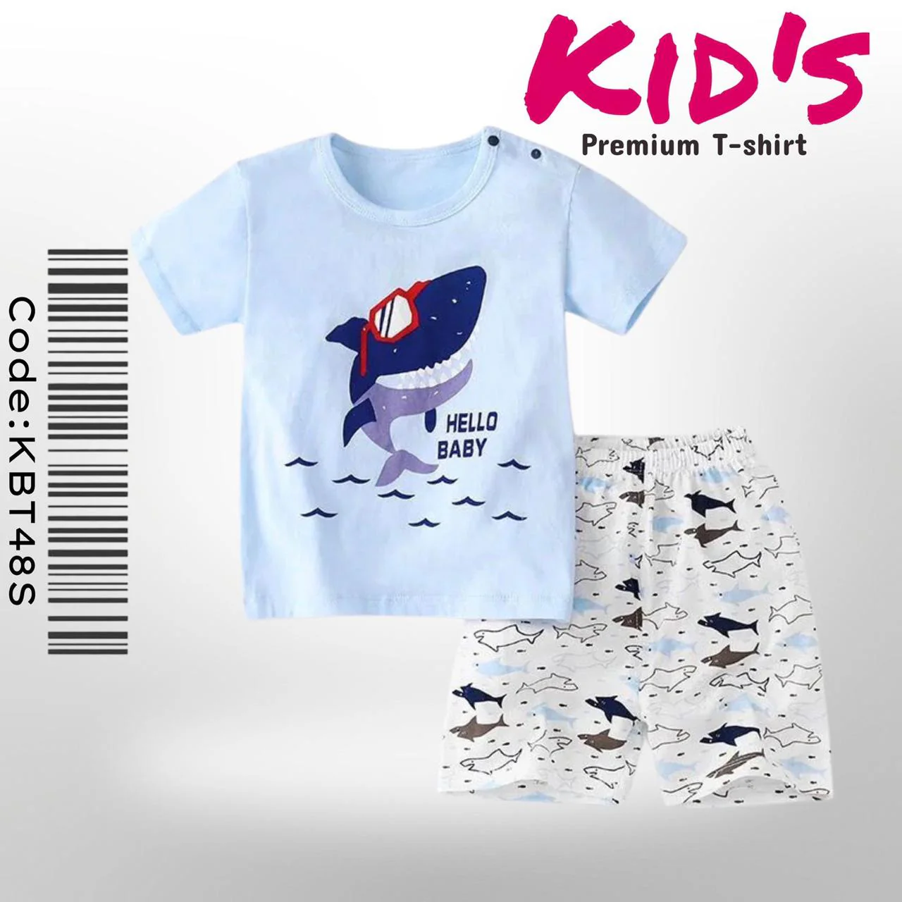 Cool Baby Shark T-shirt Set For Kids