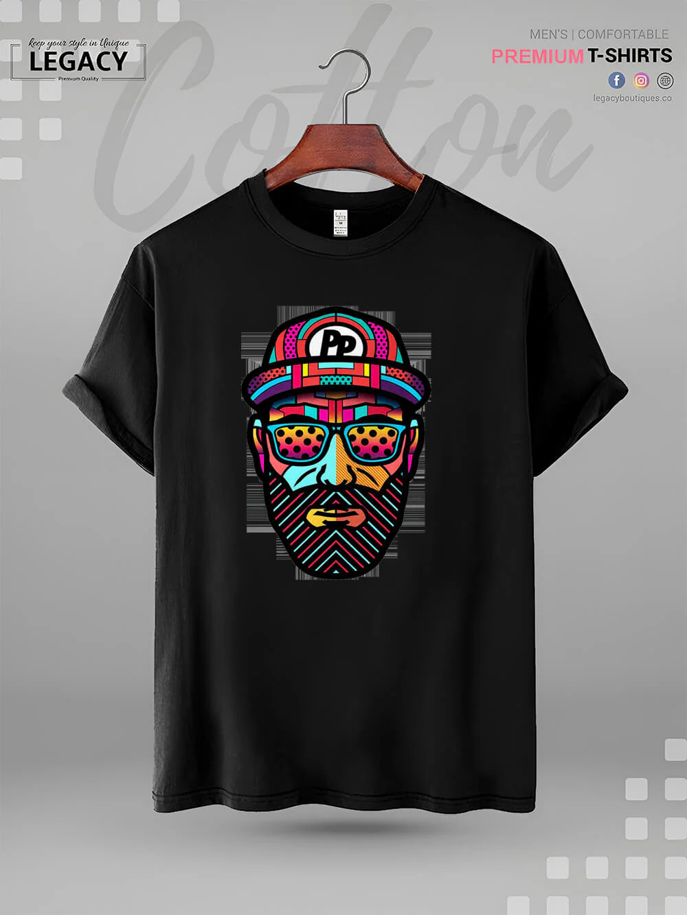 Cool Man Face Logo Printed Premium Quality Mens Tshirt In Lowest Price - Image 2