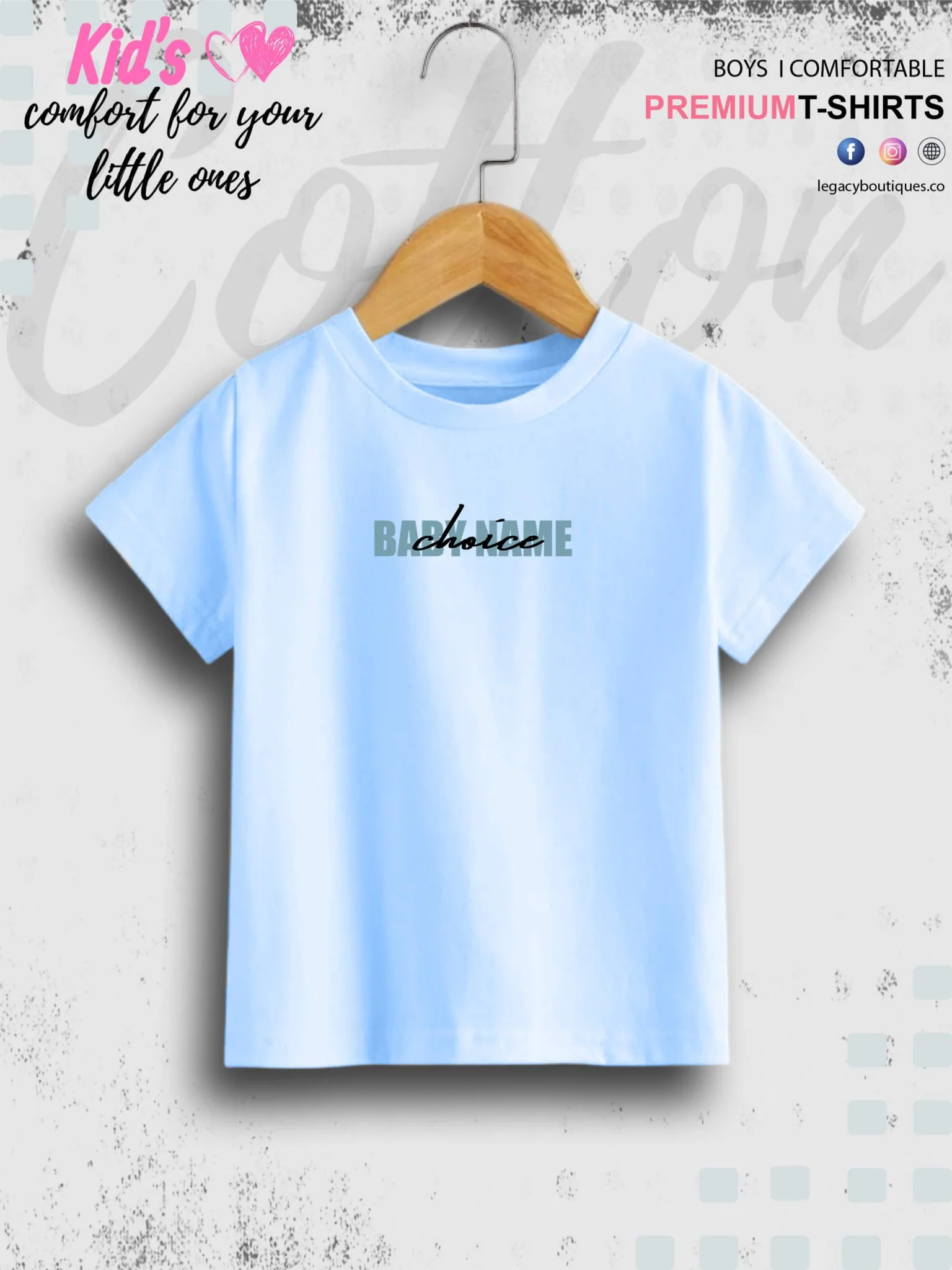 Custom baby name cotton kids t-Shirt 1 To 11 Years
