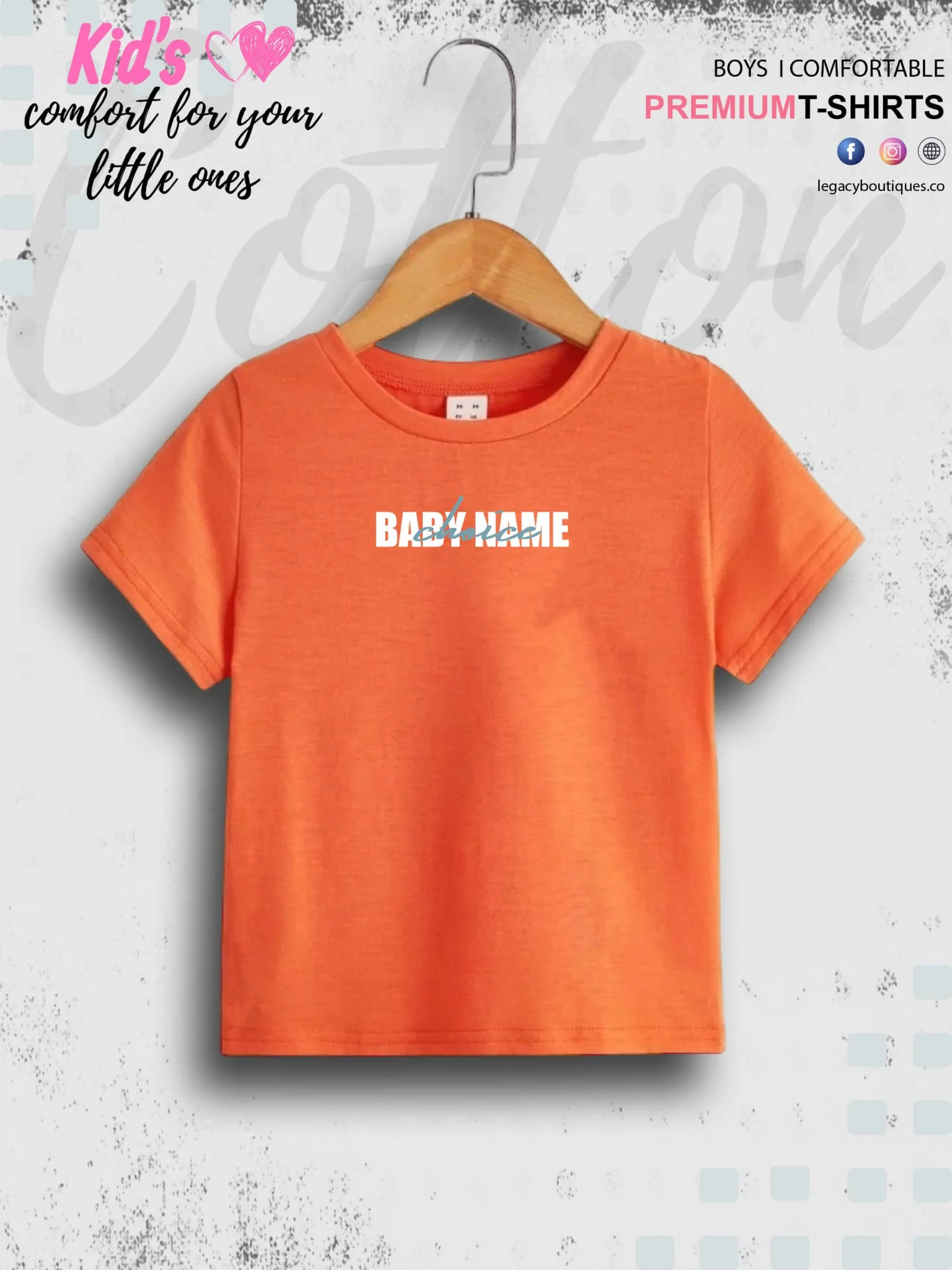 Custom baby name cotton kids t-Shirt 1 To 11 Years - Image 10