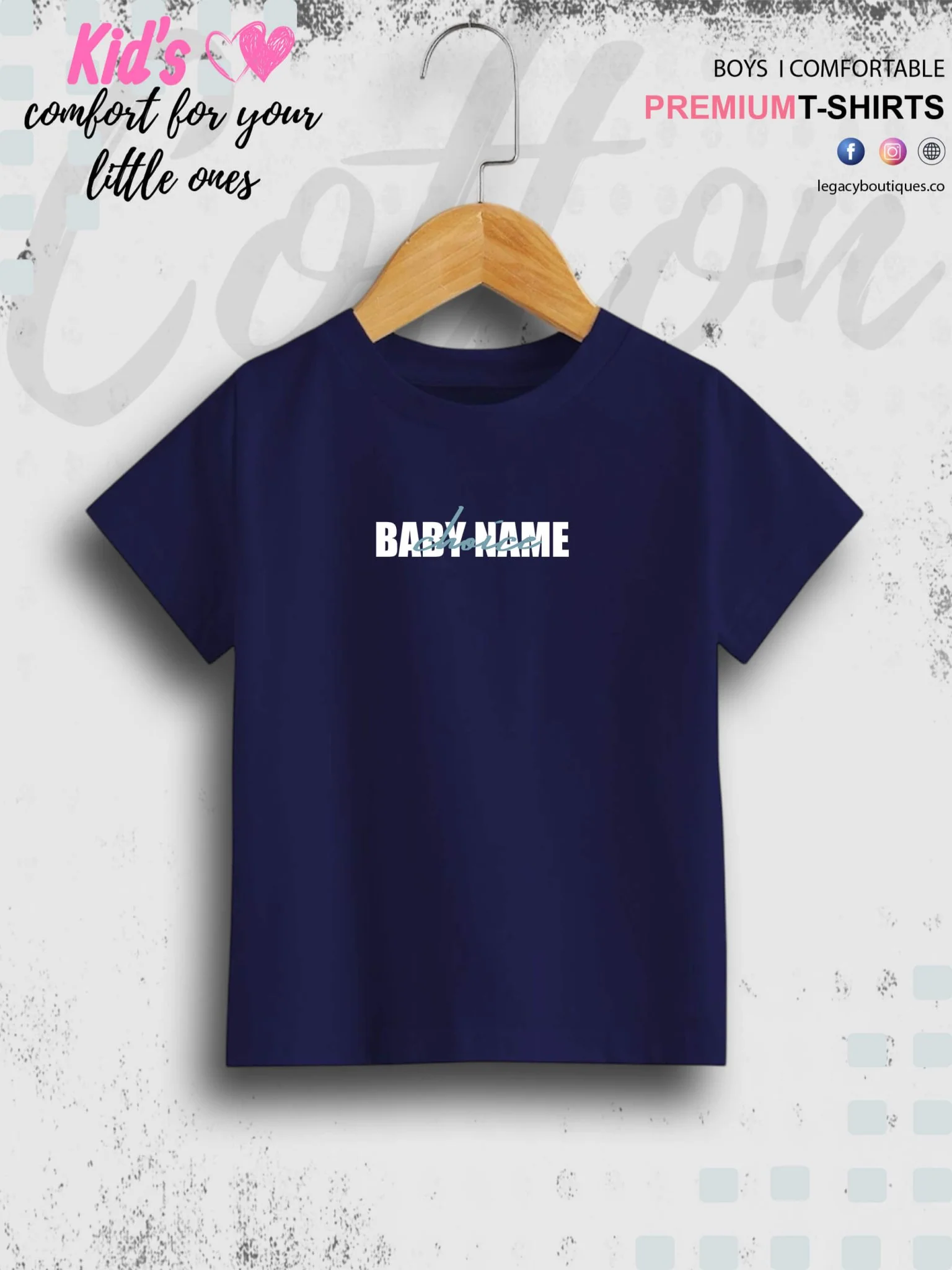 Custom baby name cotton kids t-Shirt 1 To 11 Years - Image 2