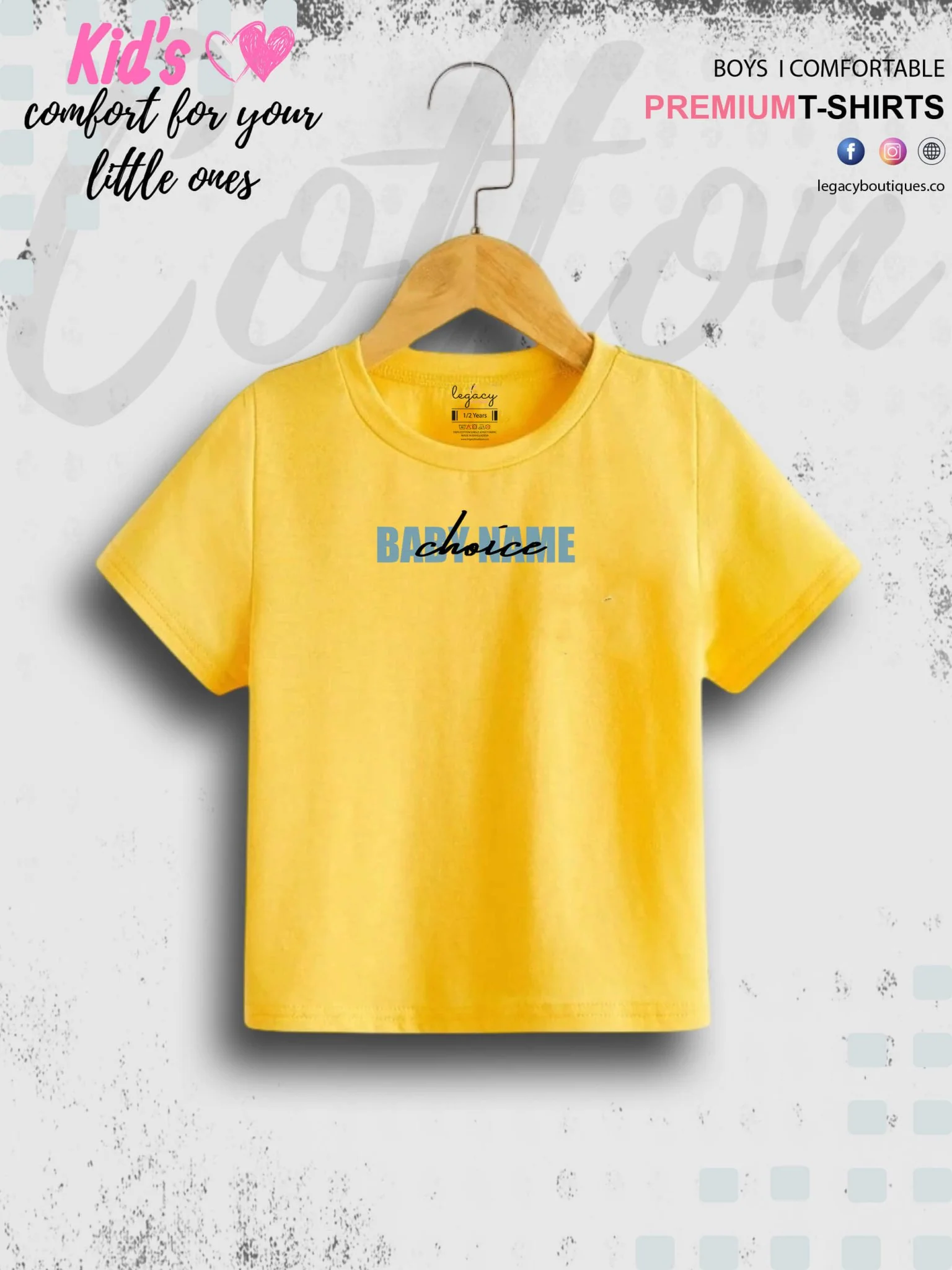 Custom baby name cotton kids t-Shirt 1 To 11 Years - Image 8