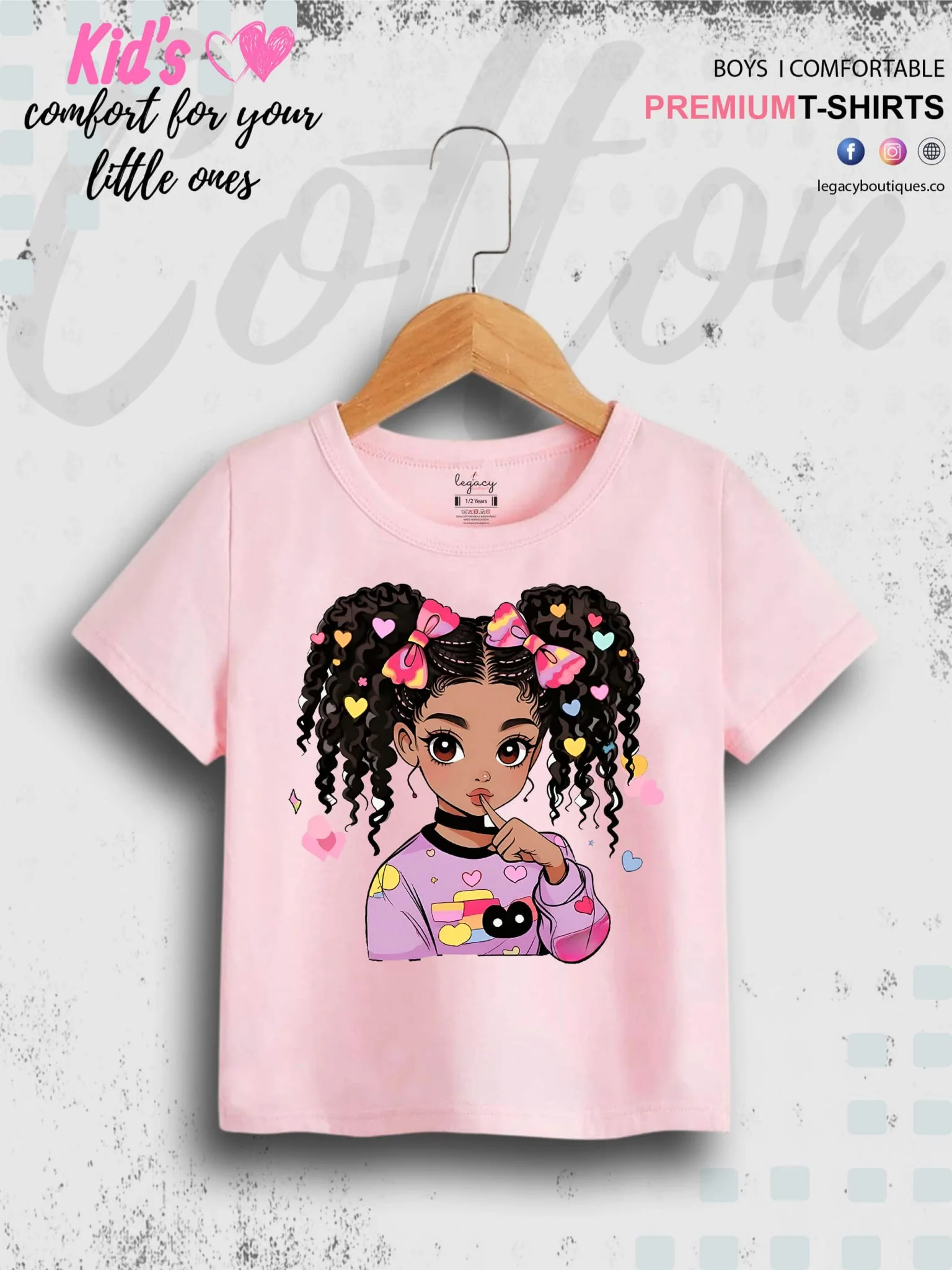 Cute Ponytail Girl Printed 1 To 11 Year Girls Summer Time T-Shirt In Lowest Price Only In BD - Image 2