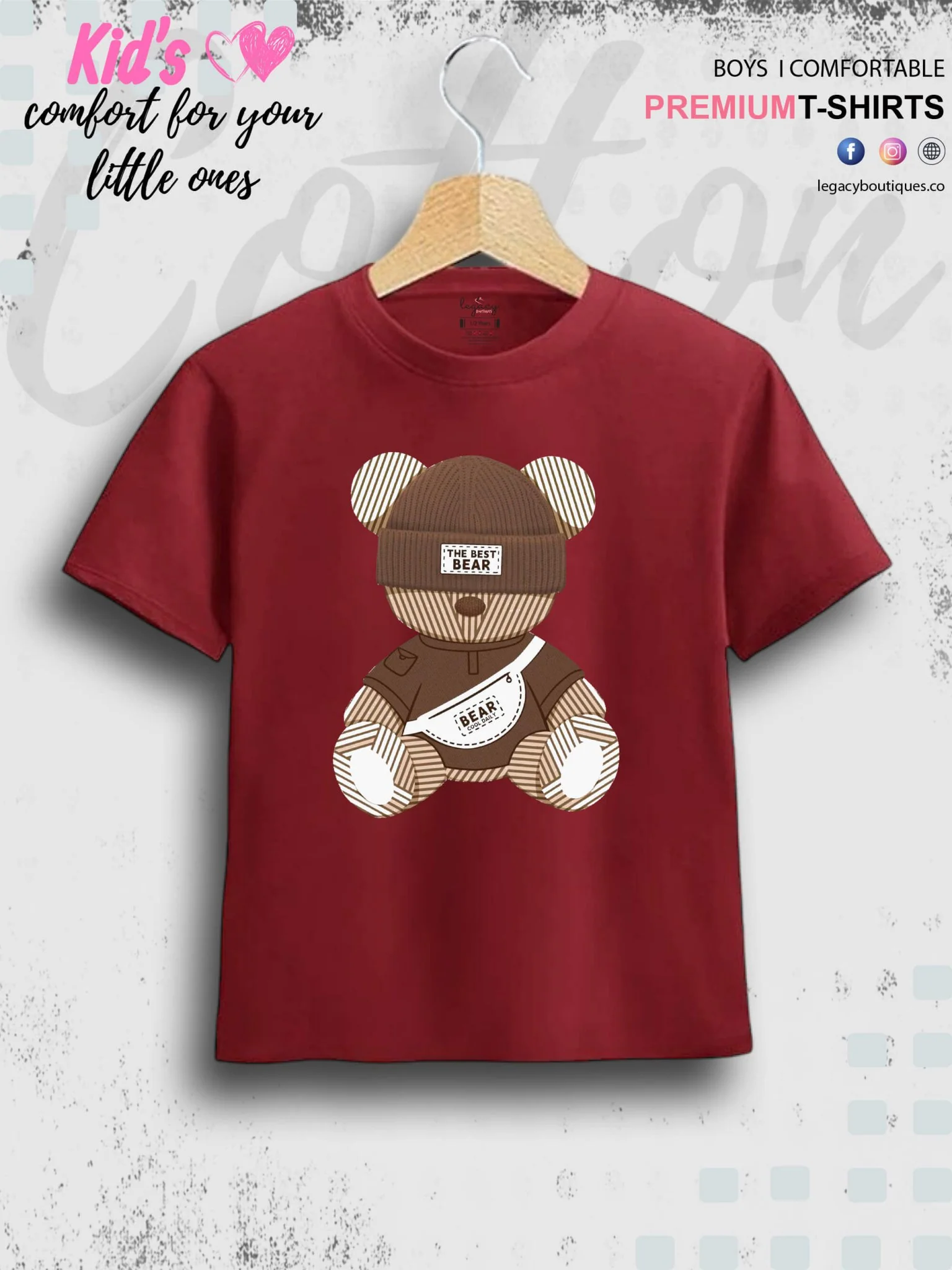 Cute Teddy Bear Printed 1 To 11 Year Baby Boys Summer Time T-Shirt In Lowest Price Only In BD - Image 5