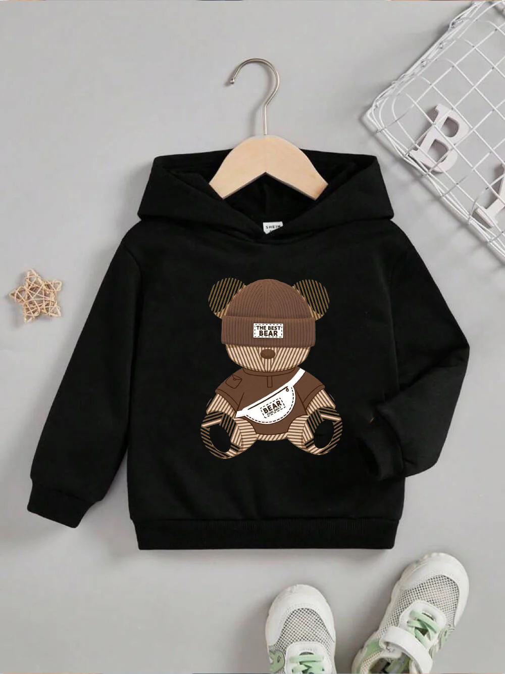Cute Teddy Bear Printed Cotton Casual Hoodie Legacy Boutiques Dhaka