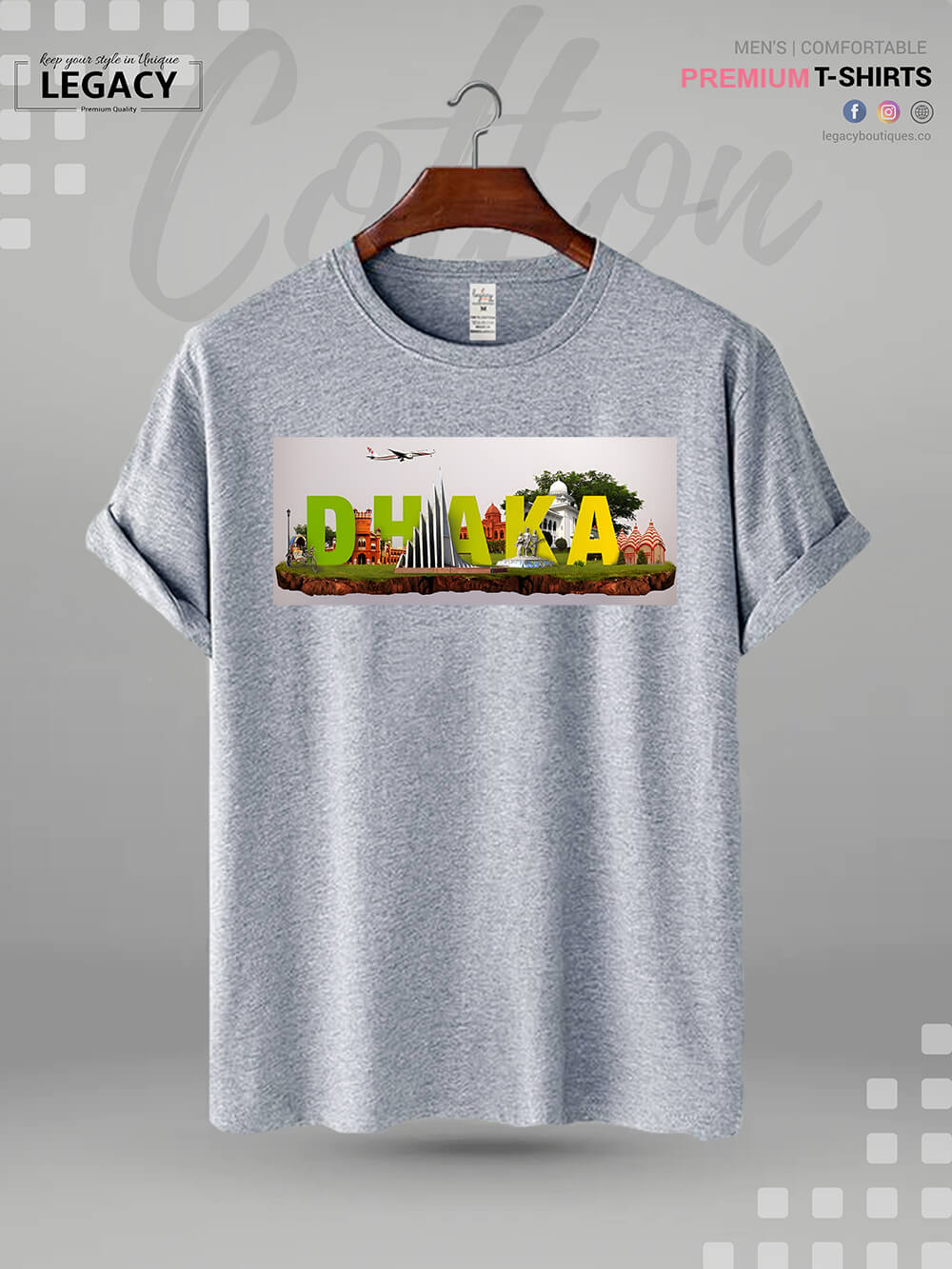 Dhaka Retro Style Vintage Men's T-Shirt In Lowest Price Only In BD