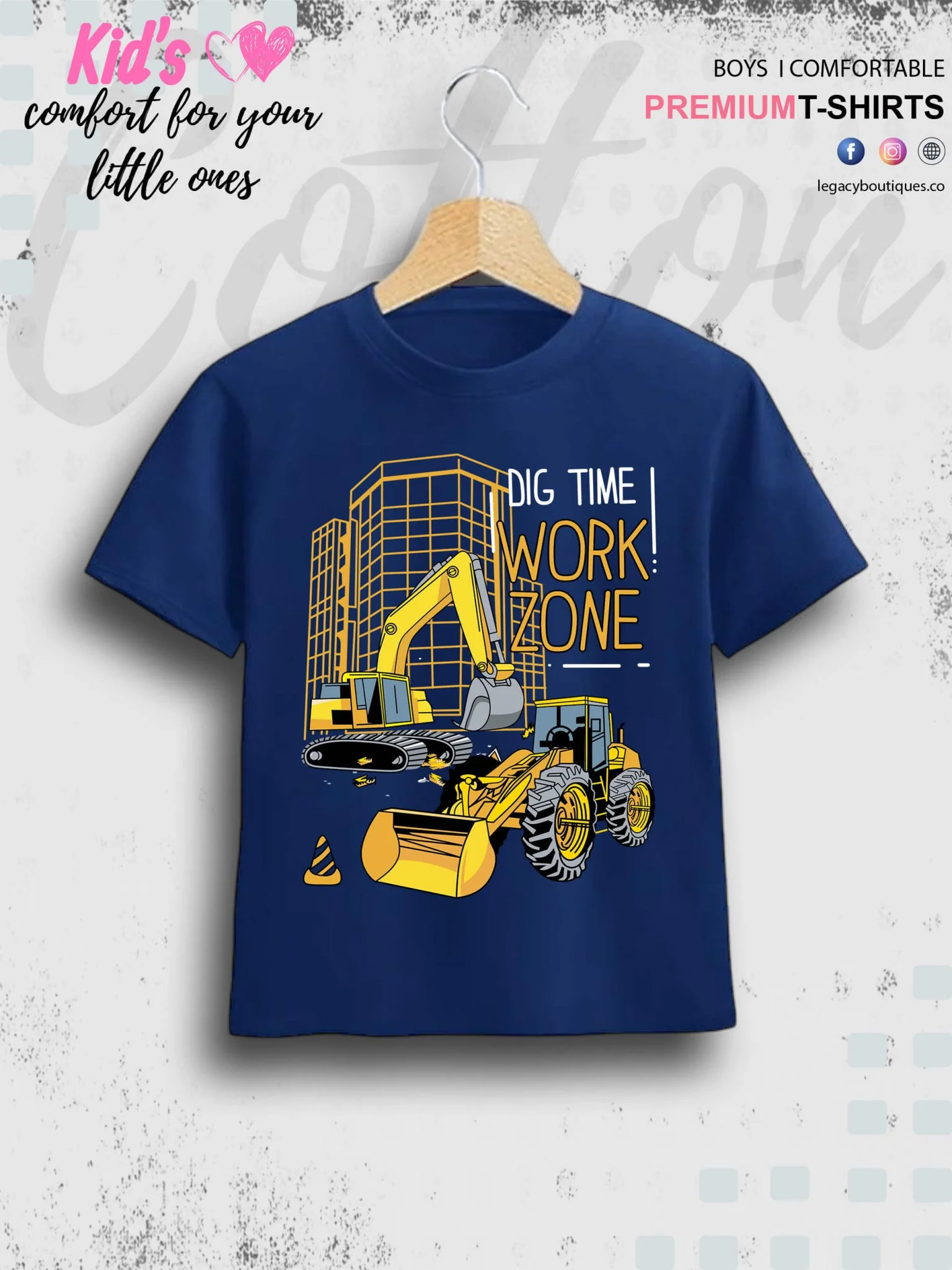 Dig Time Work Print 1 To 11 Year Kids Boys Summer Time T-Shirt In Cheapest Price Only In Dhaka - Image 3